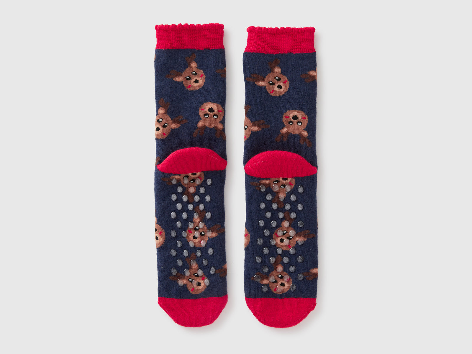 Meias antiderrapantes azuis com renas - ucb_image_BS