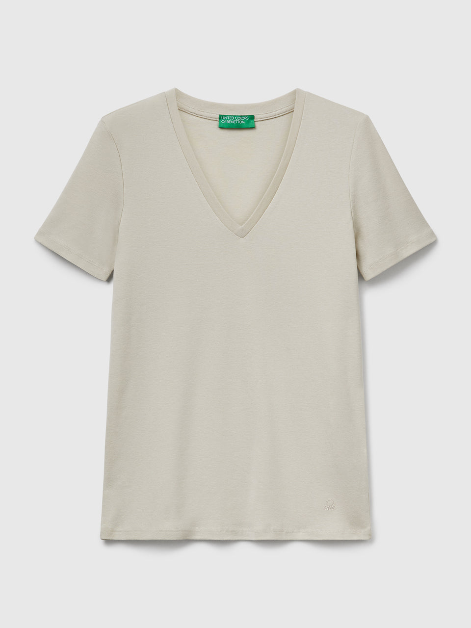 T-shirt em algodão puro com decote em V - ucb_image_FS