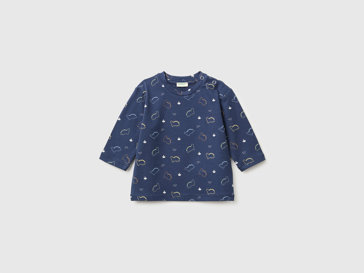 T-shirt com estampa de dinossauros em algodão stretch  - ucb_image_FS
