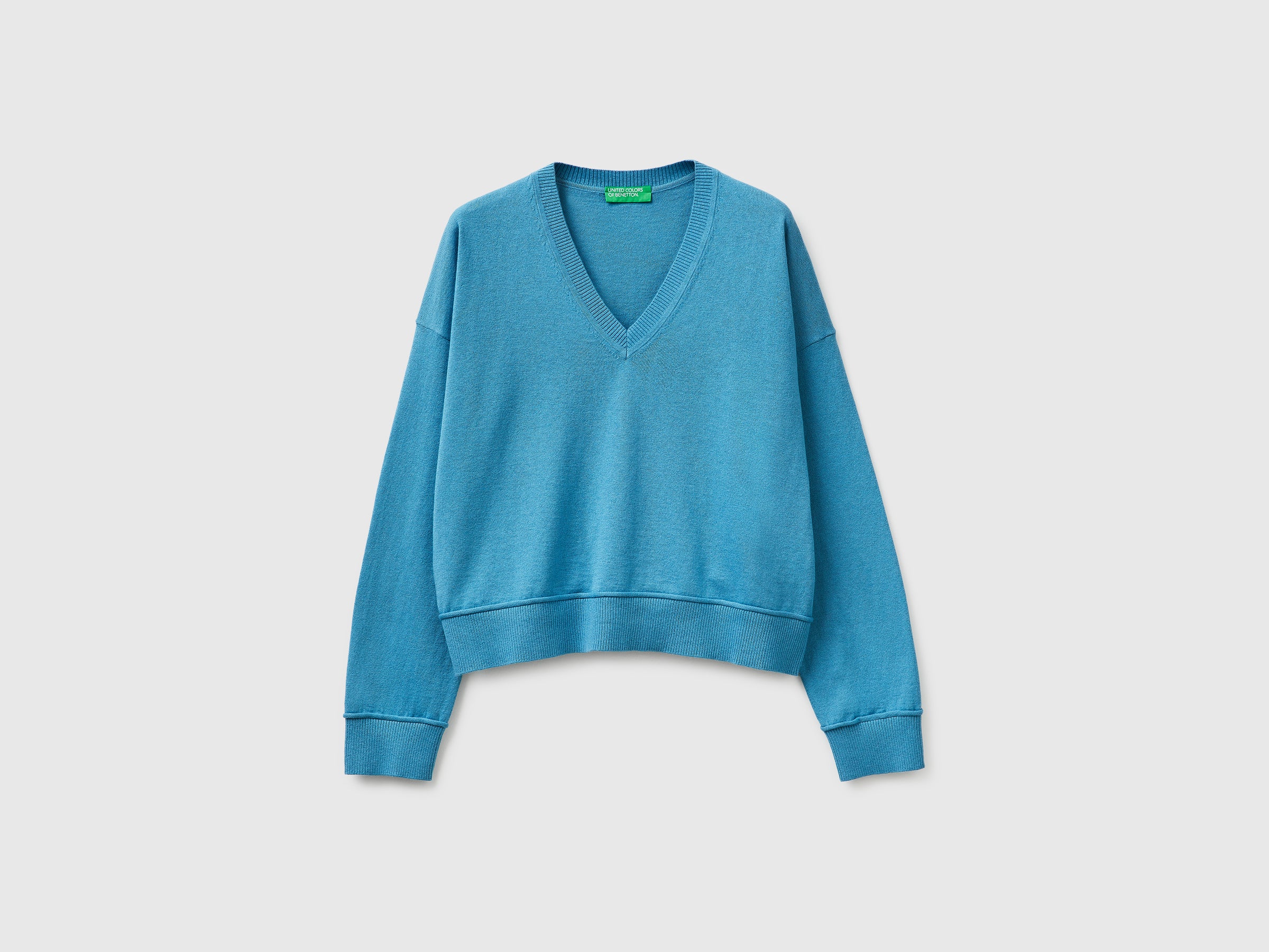 V-neck sweater in cotton and wool - ucb_image_FS