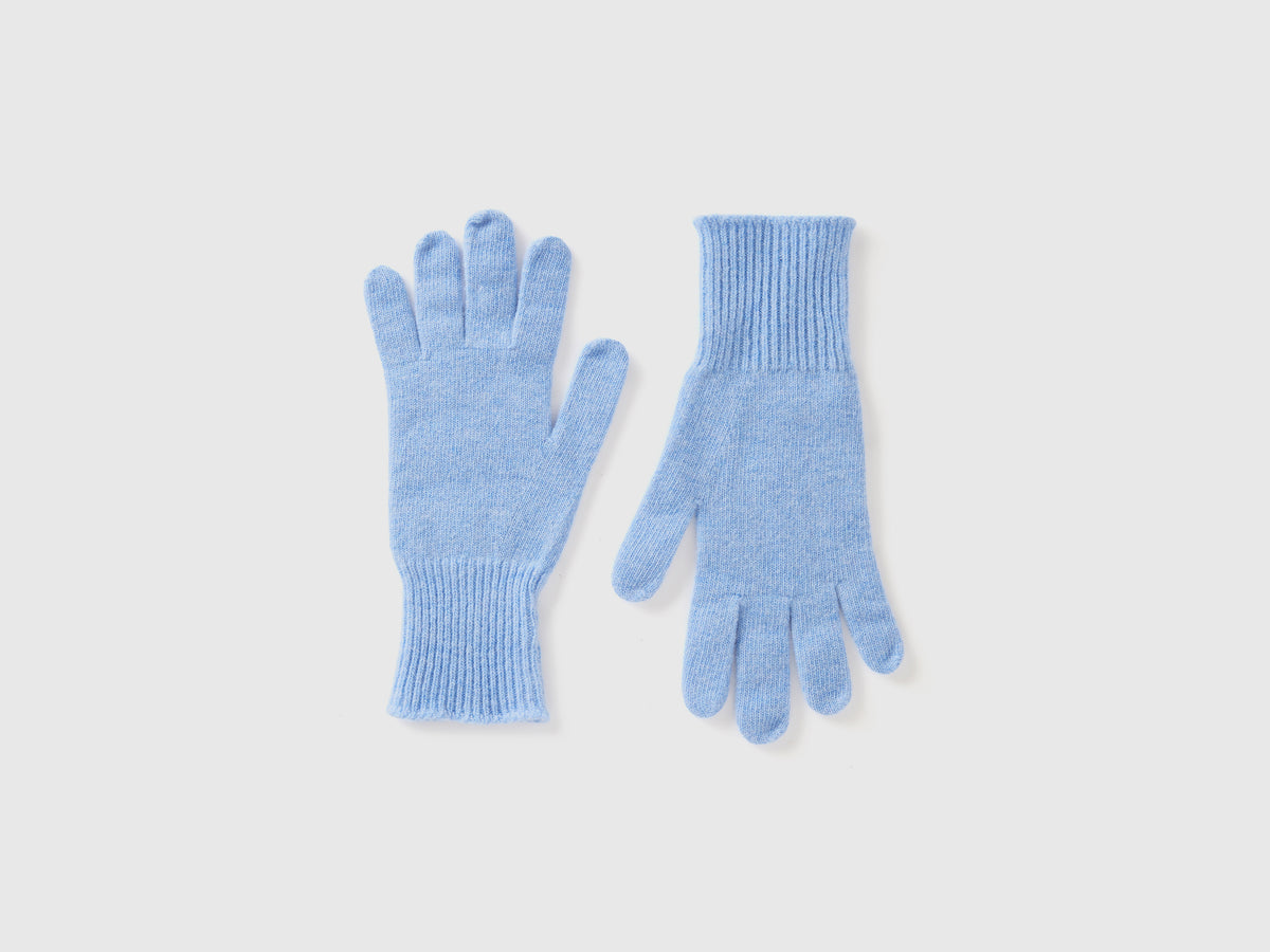 Luvas azul-claro mélange em pura lã Merino - ucb_image_FS