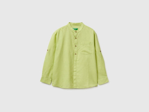 Linen blend mandarin collar shirt - ucb_image_FS