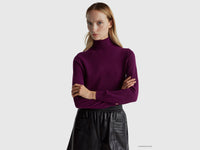 Camisola de gola alta violeta em pura lã Merino - ucb_image_F