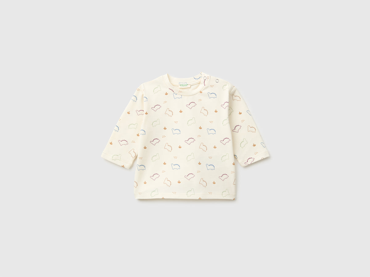 T-shirt com estampa de dinossauros em algodão stretch  - ucb_image_FS