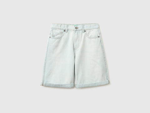 Denim Bermuda shorts with cuffs - ucb_image_FS