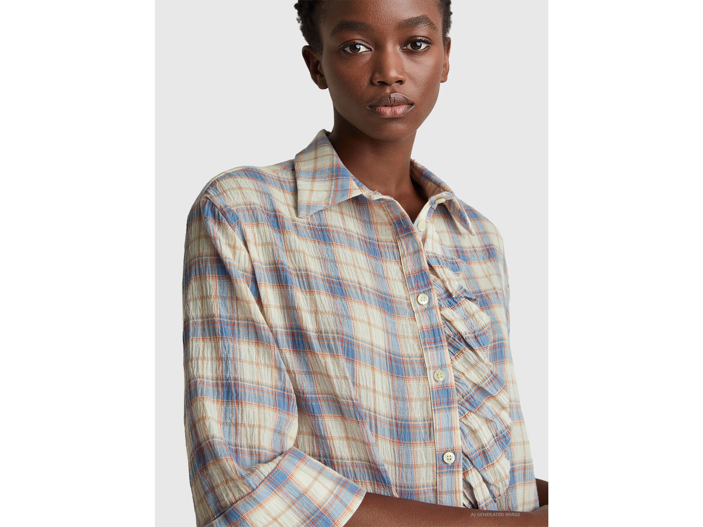 Camisa aos quadrados com folhos - ucb_image_FY