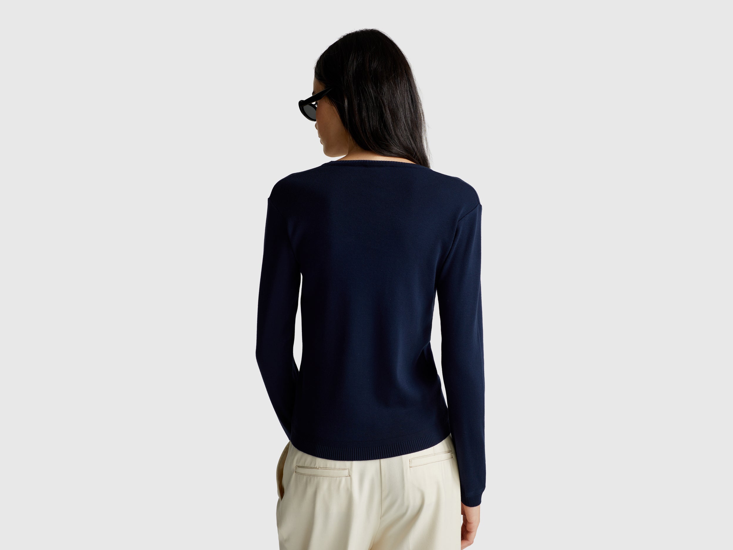 Camisola de gola redonda em algodão puro - ucb_image_B