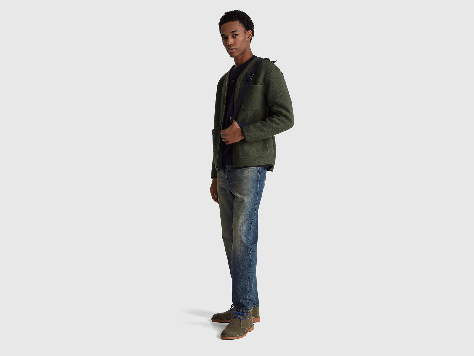 Five pocket tapered fit jeans
