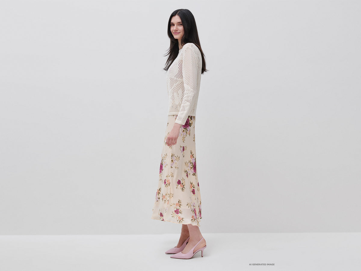Flowing floral skirt