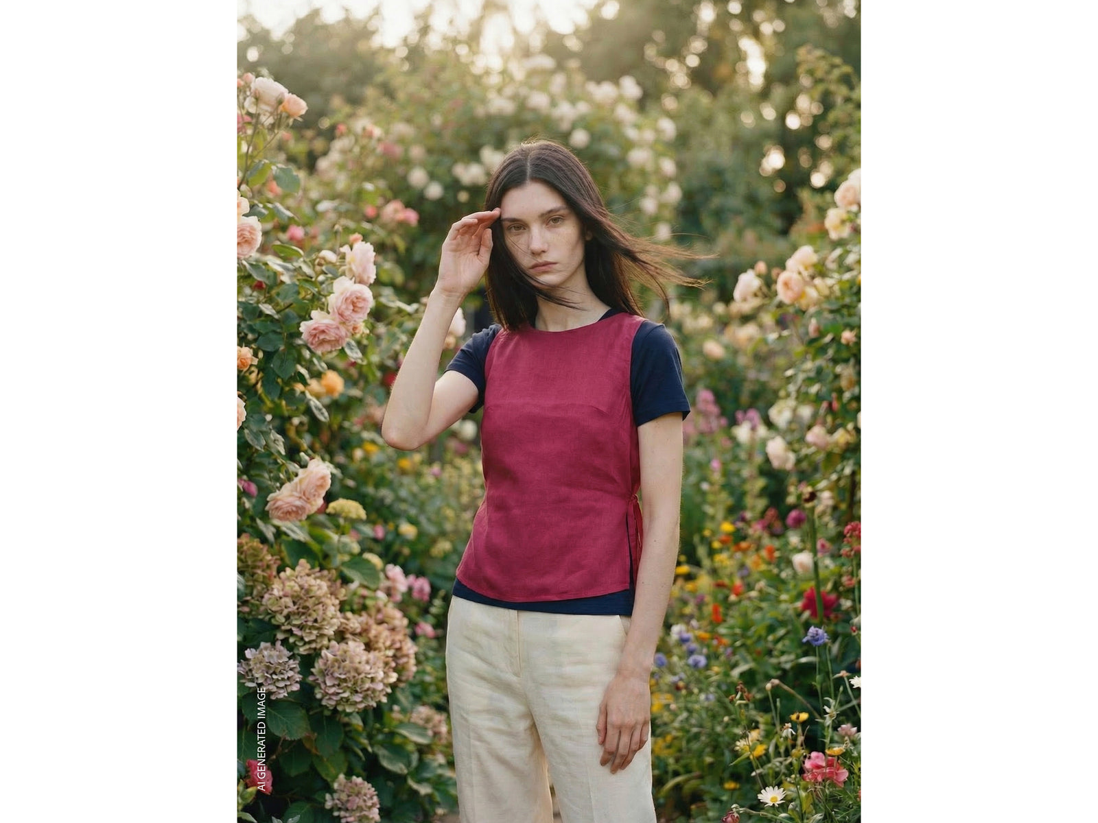 100% linen tank top with strap