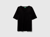 T-shirt decote em V em viscose stretch - ucb_image_FS