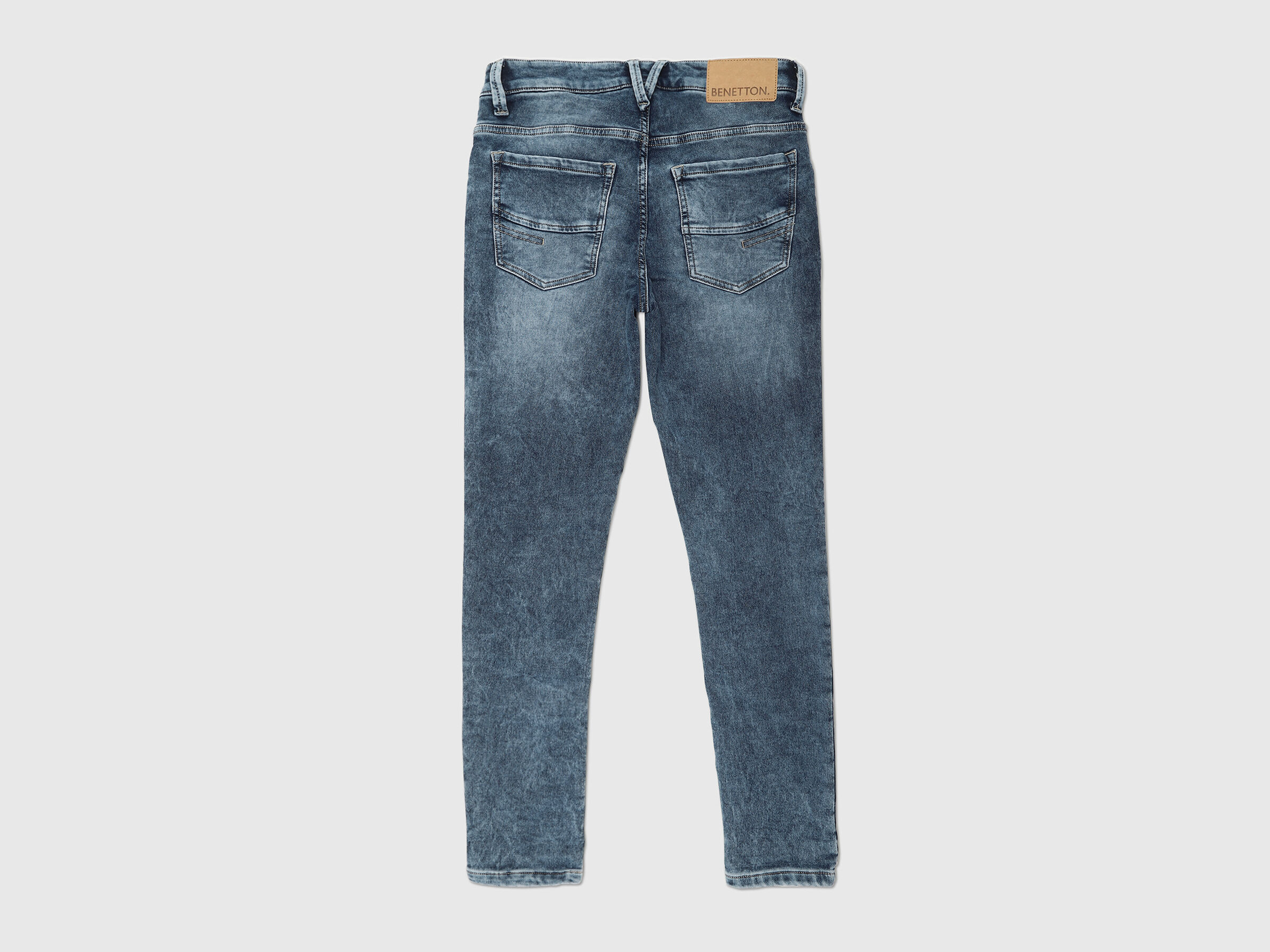 Skinny Fit Faded Blue Knit Jeans image number 6