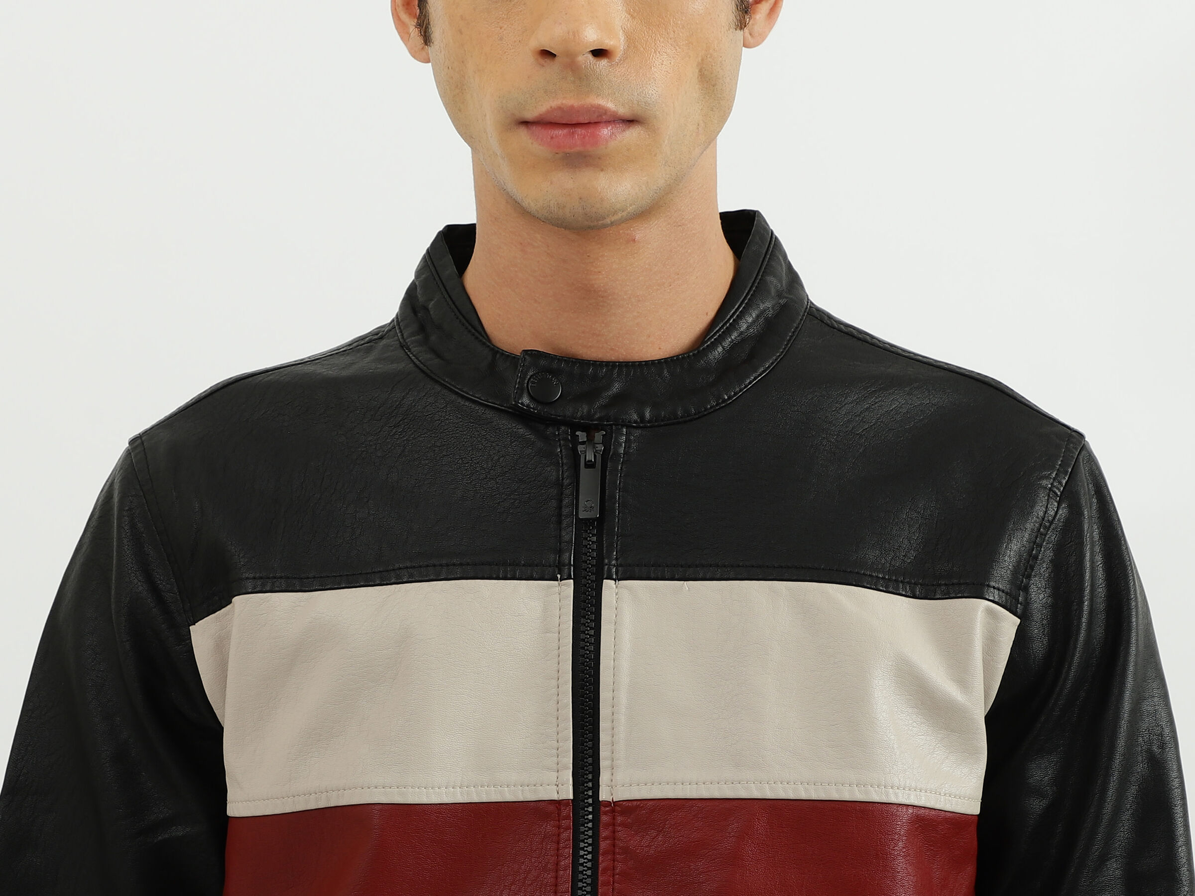 PU COLOR BLOCK JACKET image number 6