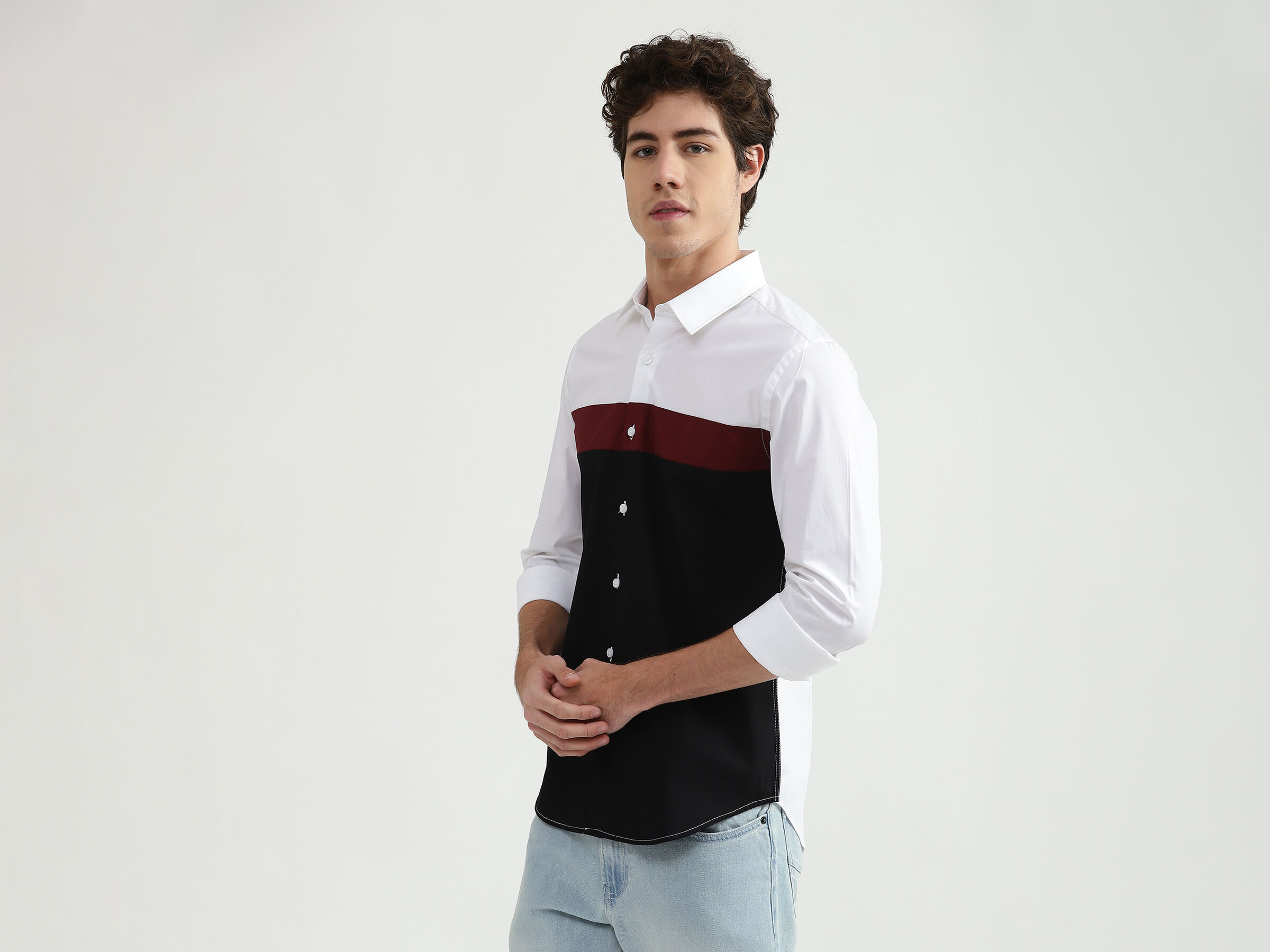 Full Sleeves Overall Colourblock Shirt image number 1