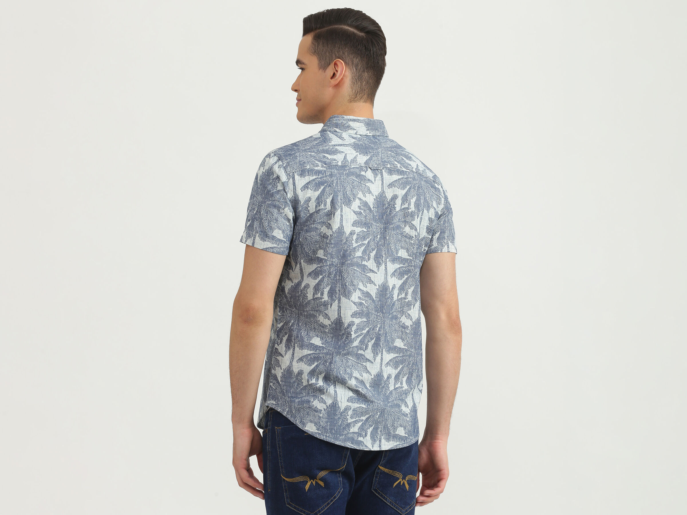 Half Sleeves Palm Print Shirt image number 2