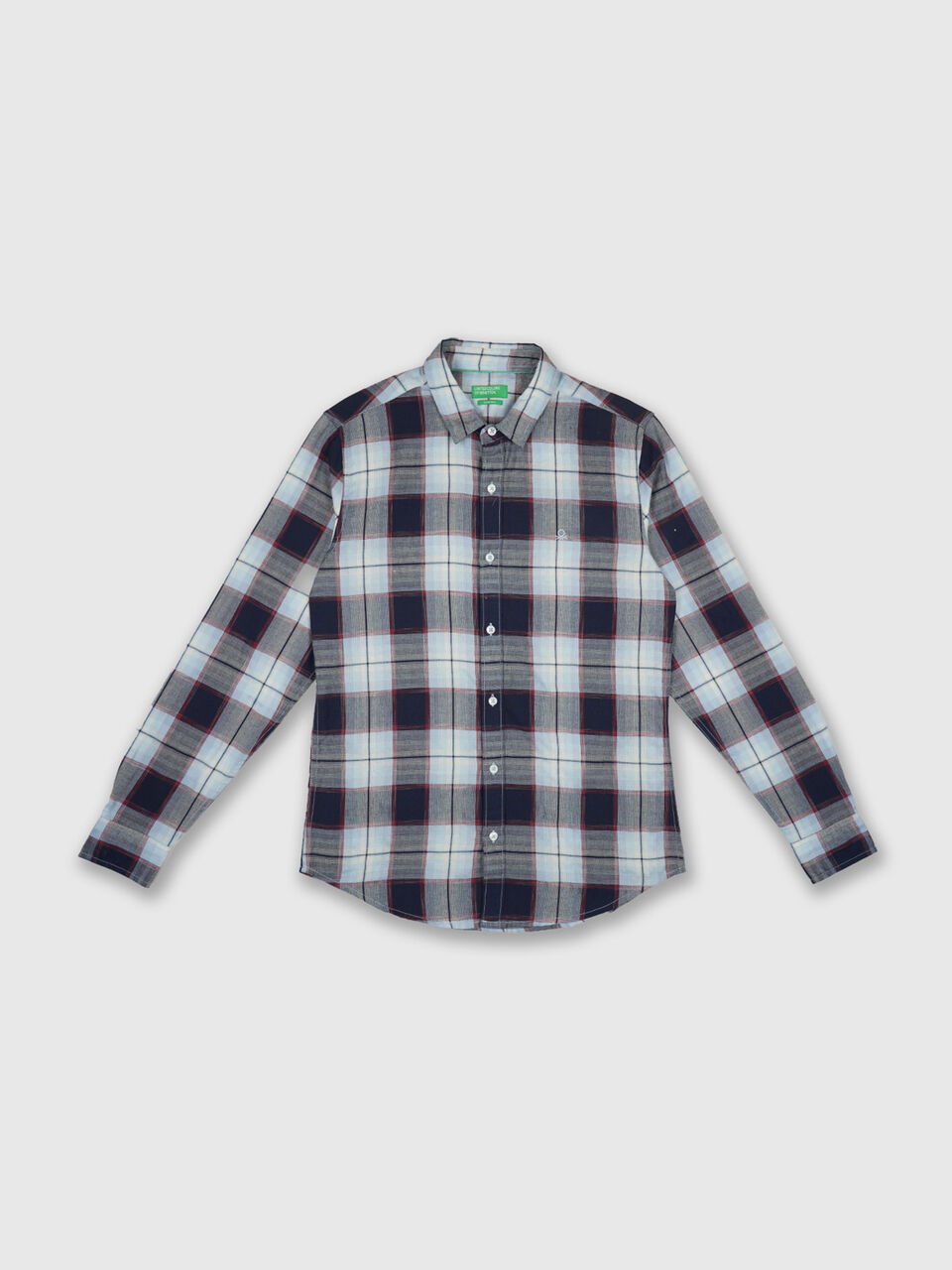 Full Sleeve Dobby Texture Indigo Check  Shirt image number null