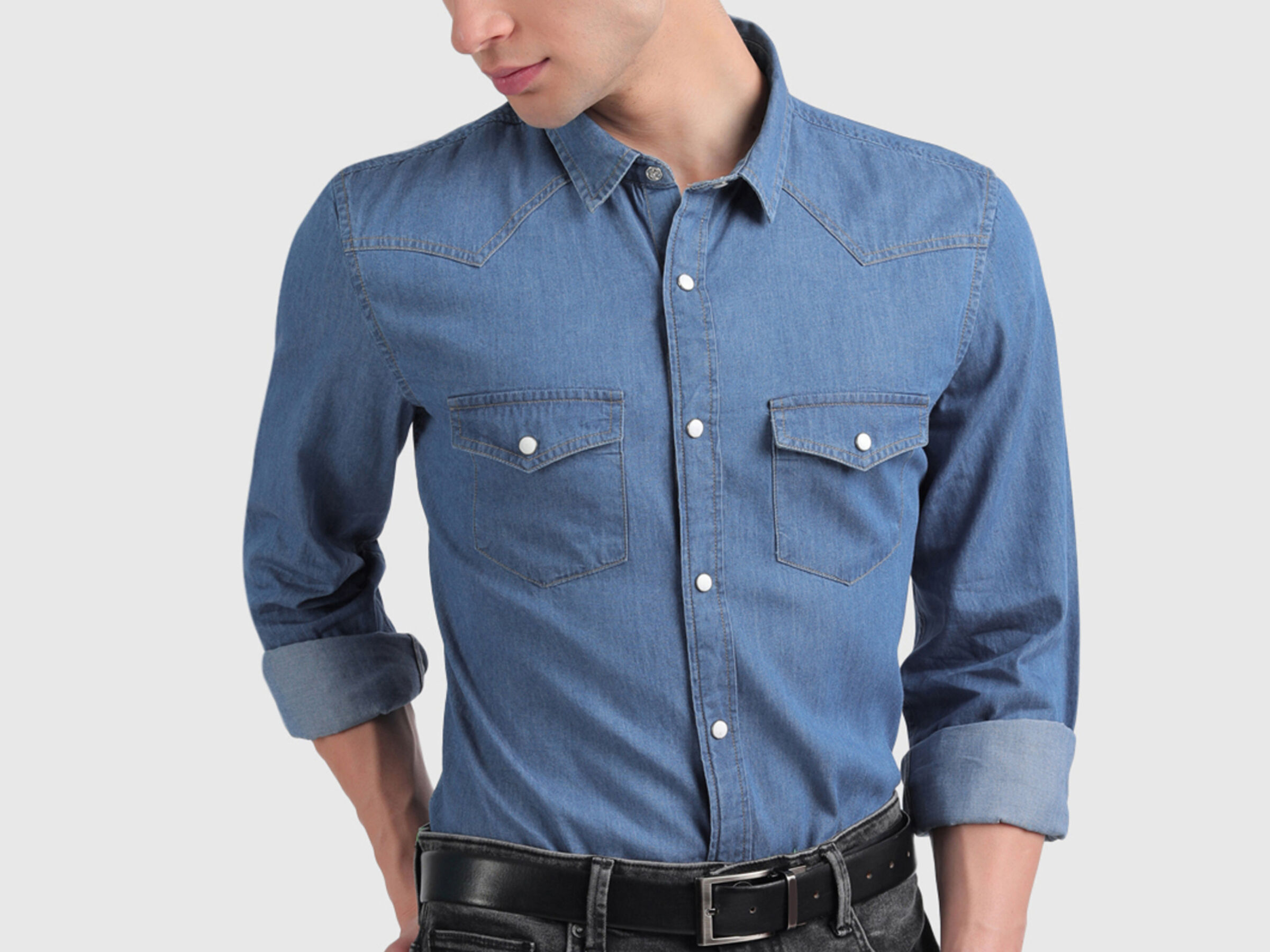 Pure Cotton Classic Denim Shirt image number 2