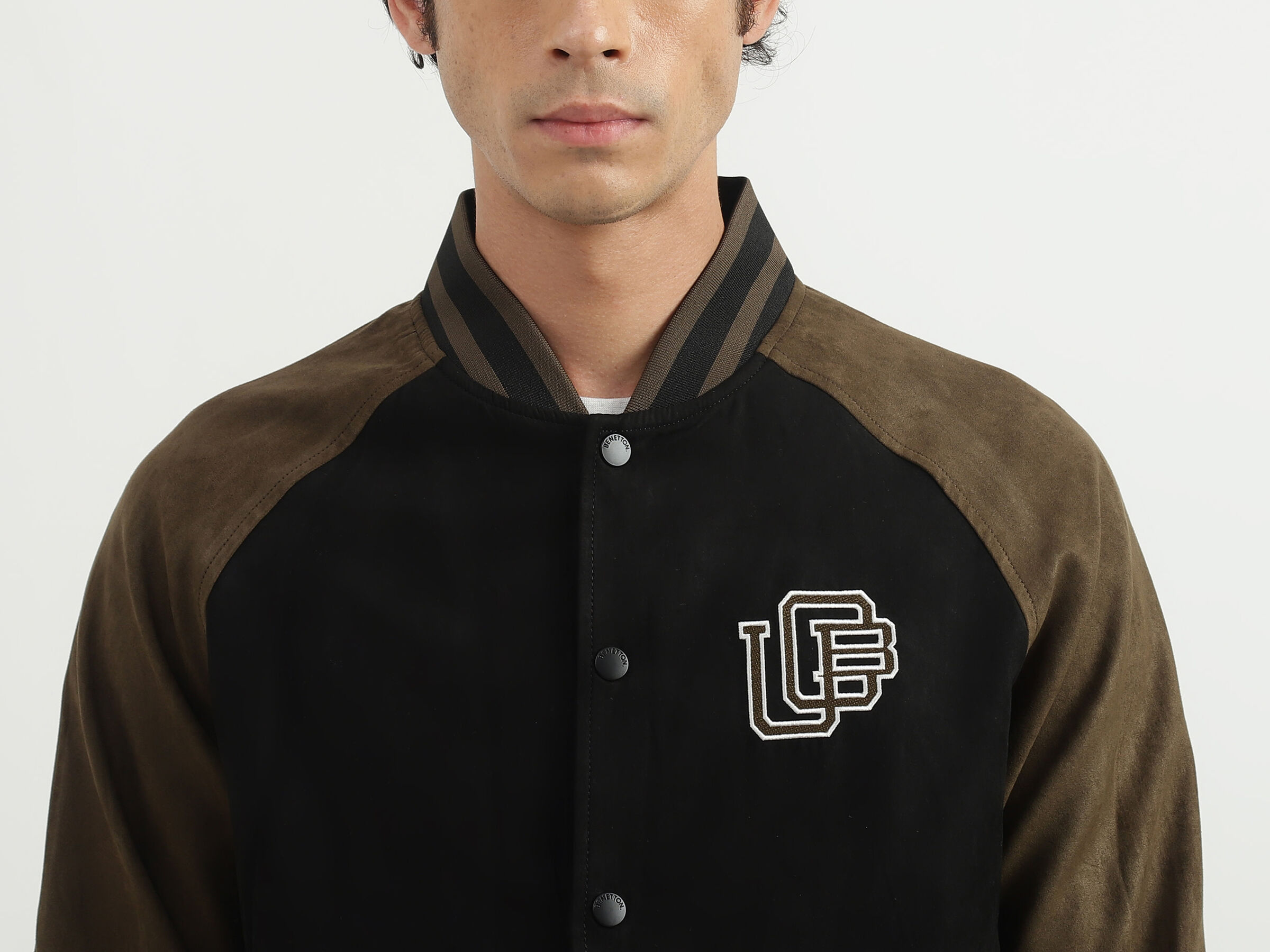 SUEDE VARSITY BOMBER JACKET image number 5