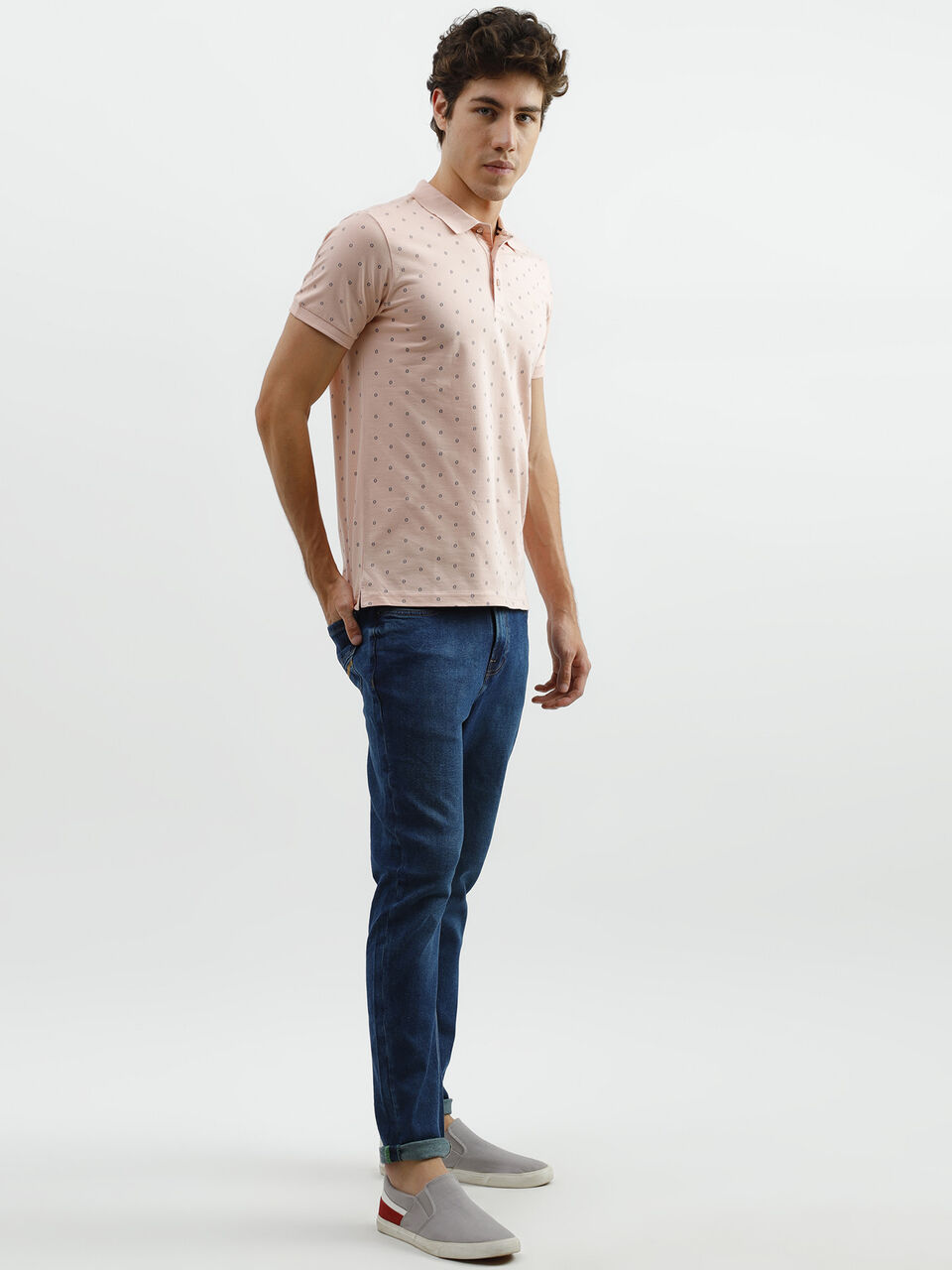 Ditsy AOP Pique Polo image number null