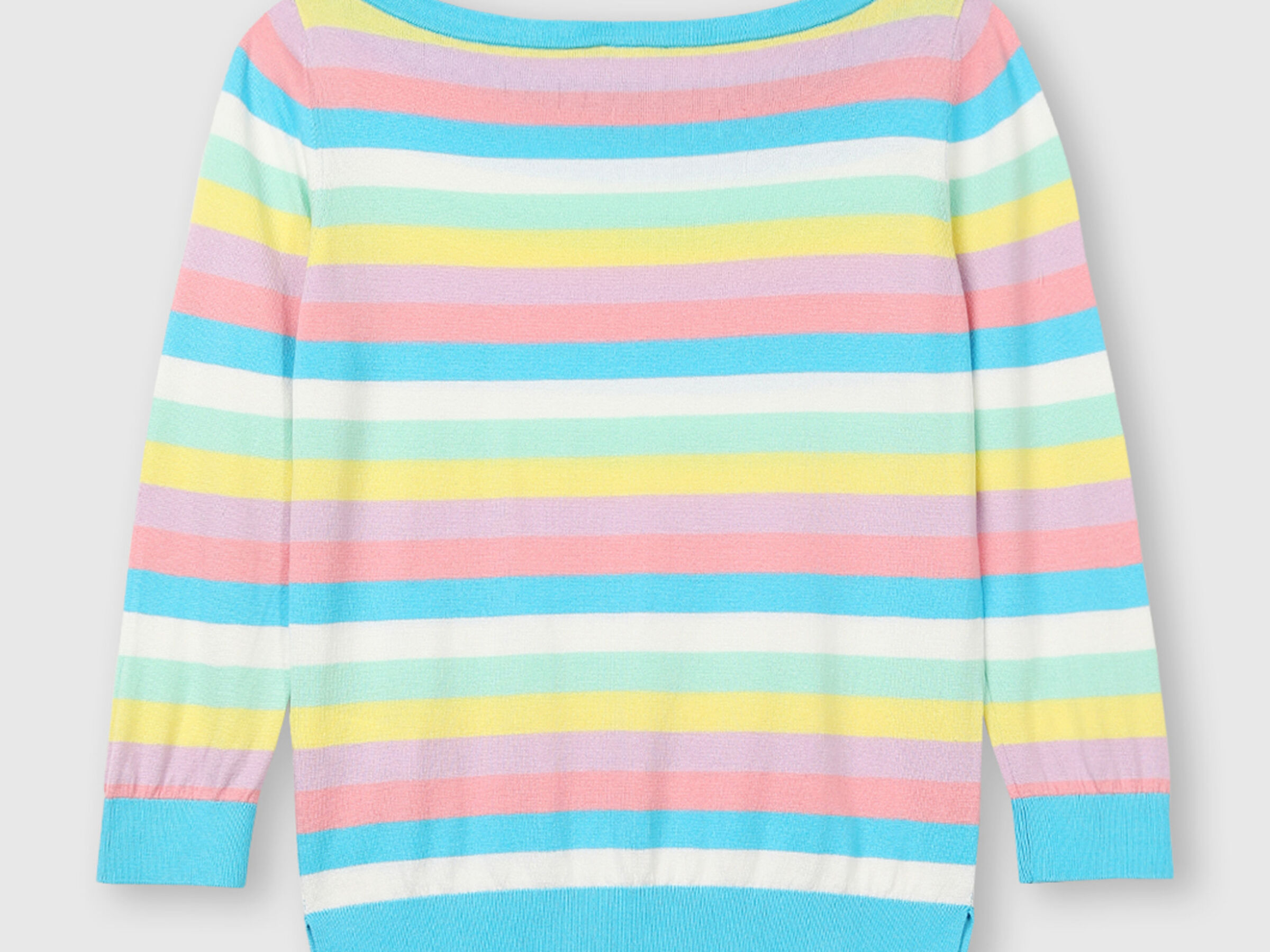 Cotton Boat Neck Striped Sweater image number 5