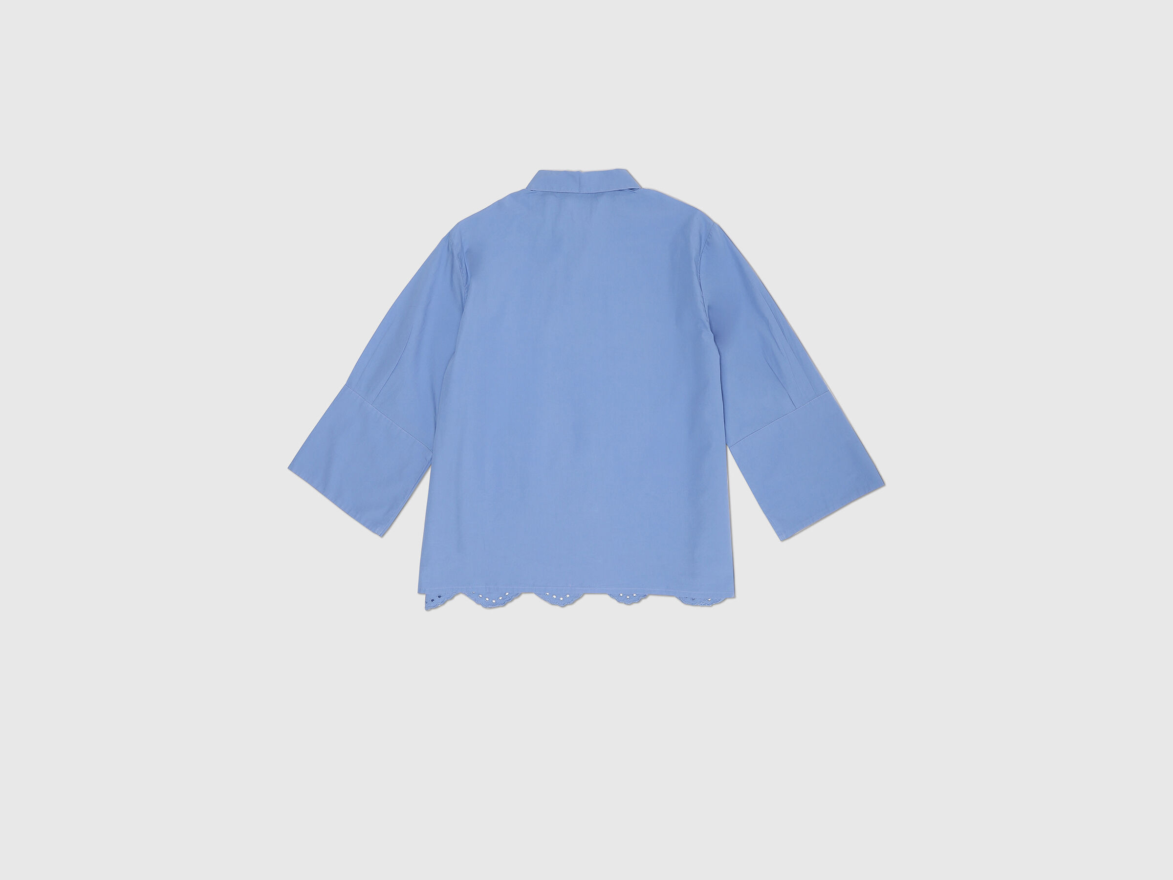 Long Sleeve Button Down Shirt With Scallop Emb. image number 6