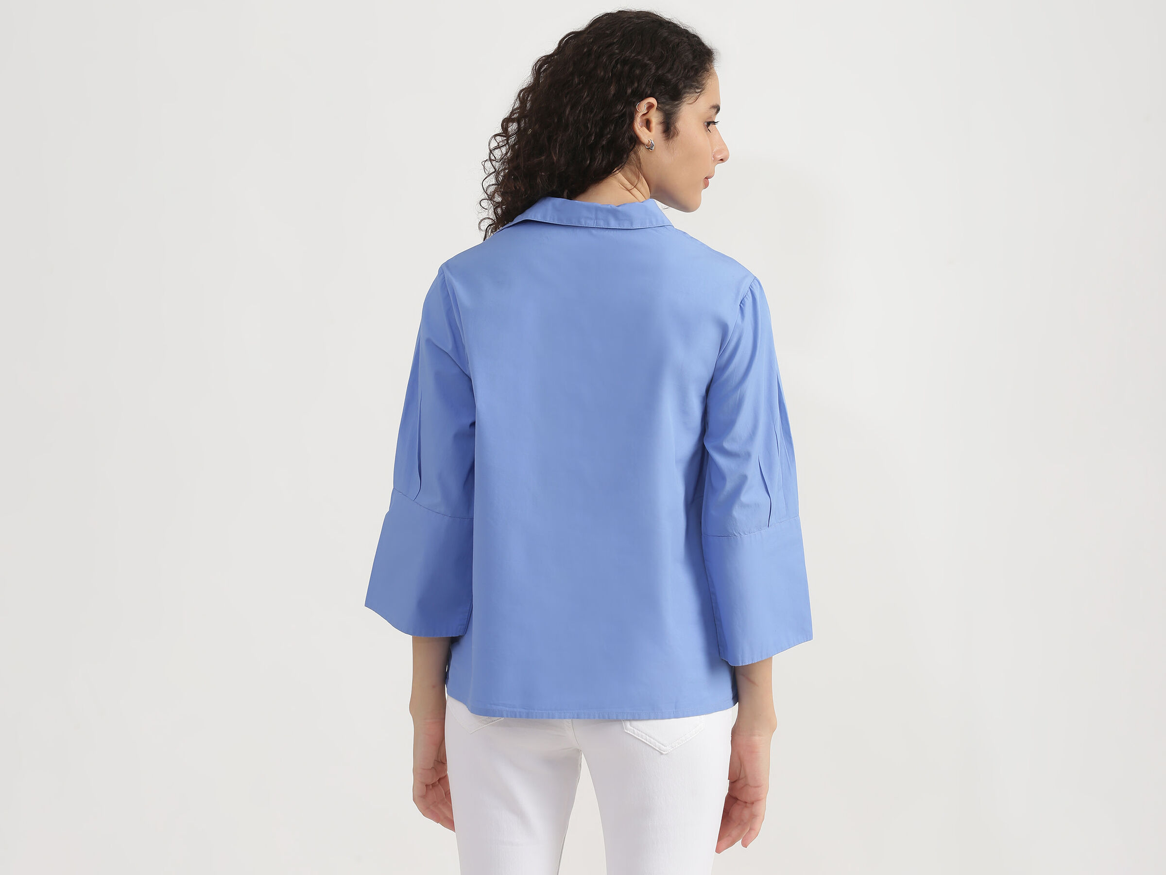 Long Sleeve Button Down Shirt With Scallop Emb. image number 2