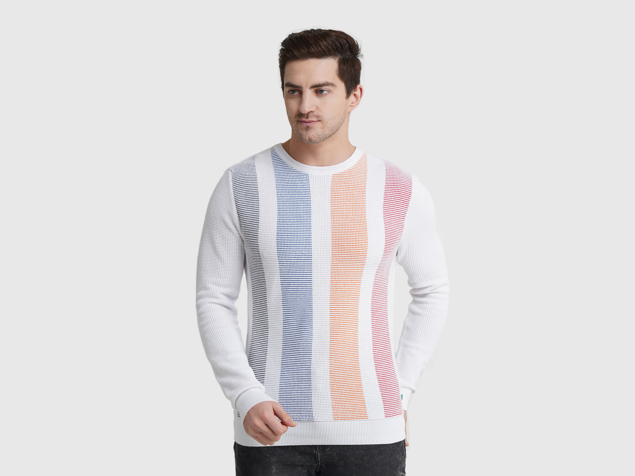Vertical Striped Plating Sweater image number 0