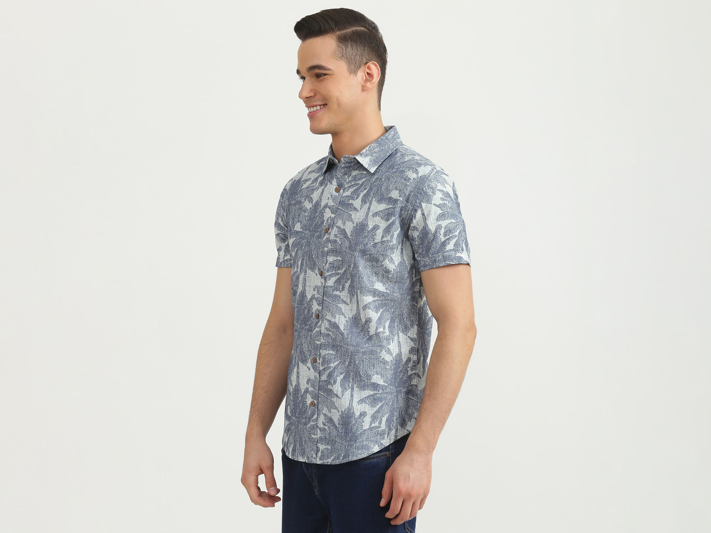 Half Sleeves Palm Print Shirt image number 1