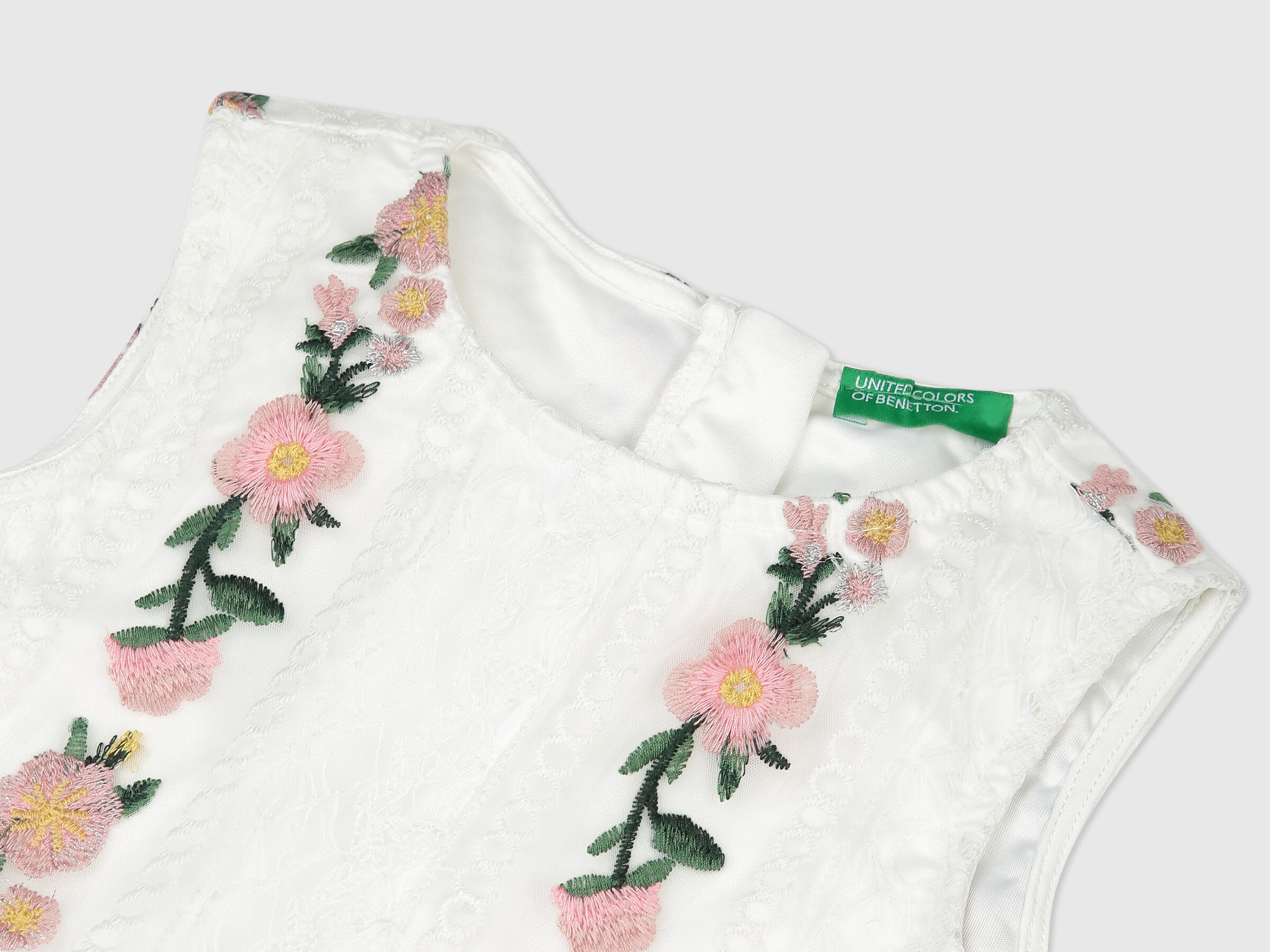 Striper Flower Lace DreShort Sleeve image number 2