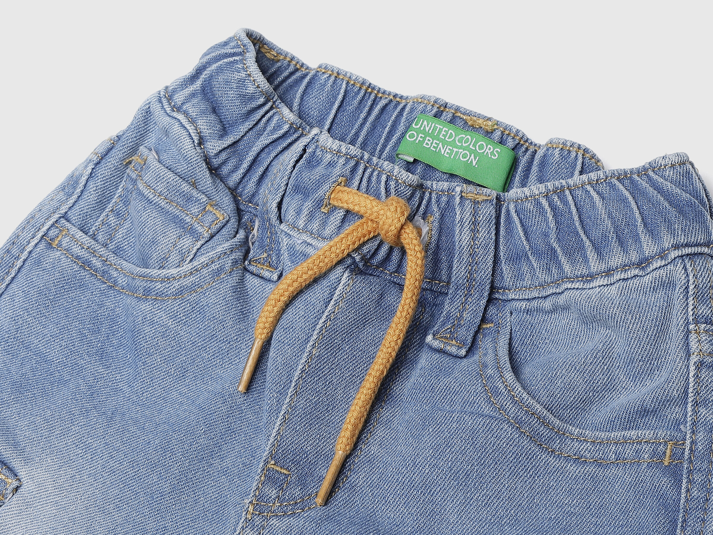 Cargo Blue Denim Shorts-Solid image number 2