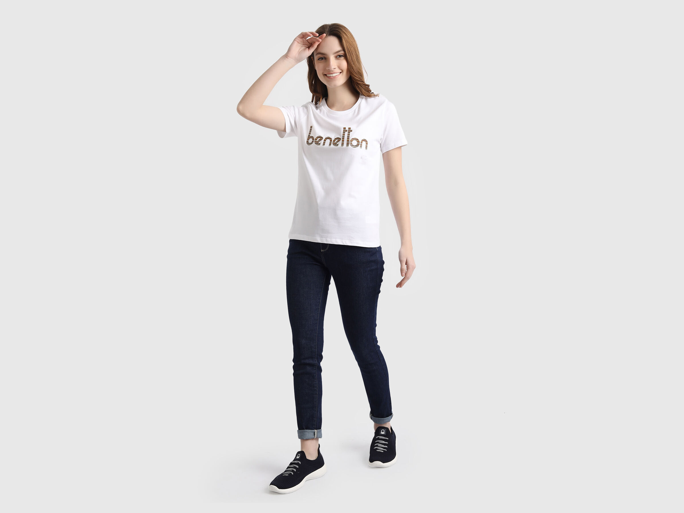 Technique T-Shirt with Benetton Text Logo image number 4