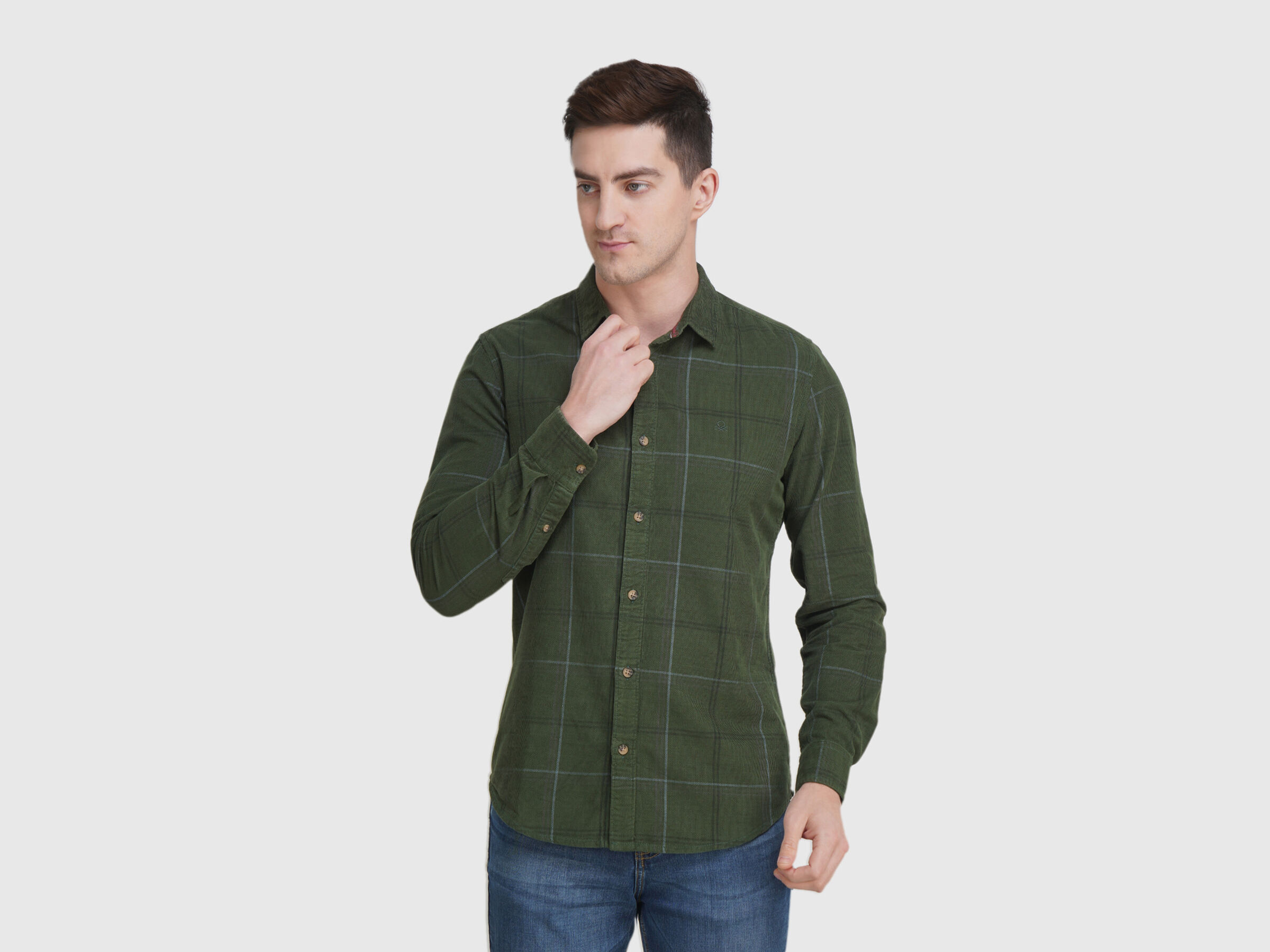 Fill Sleeve Corduroy Check Shirt image number 0