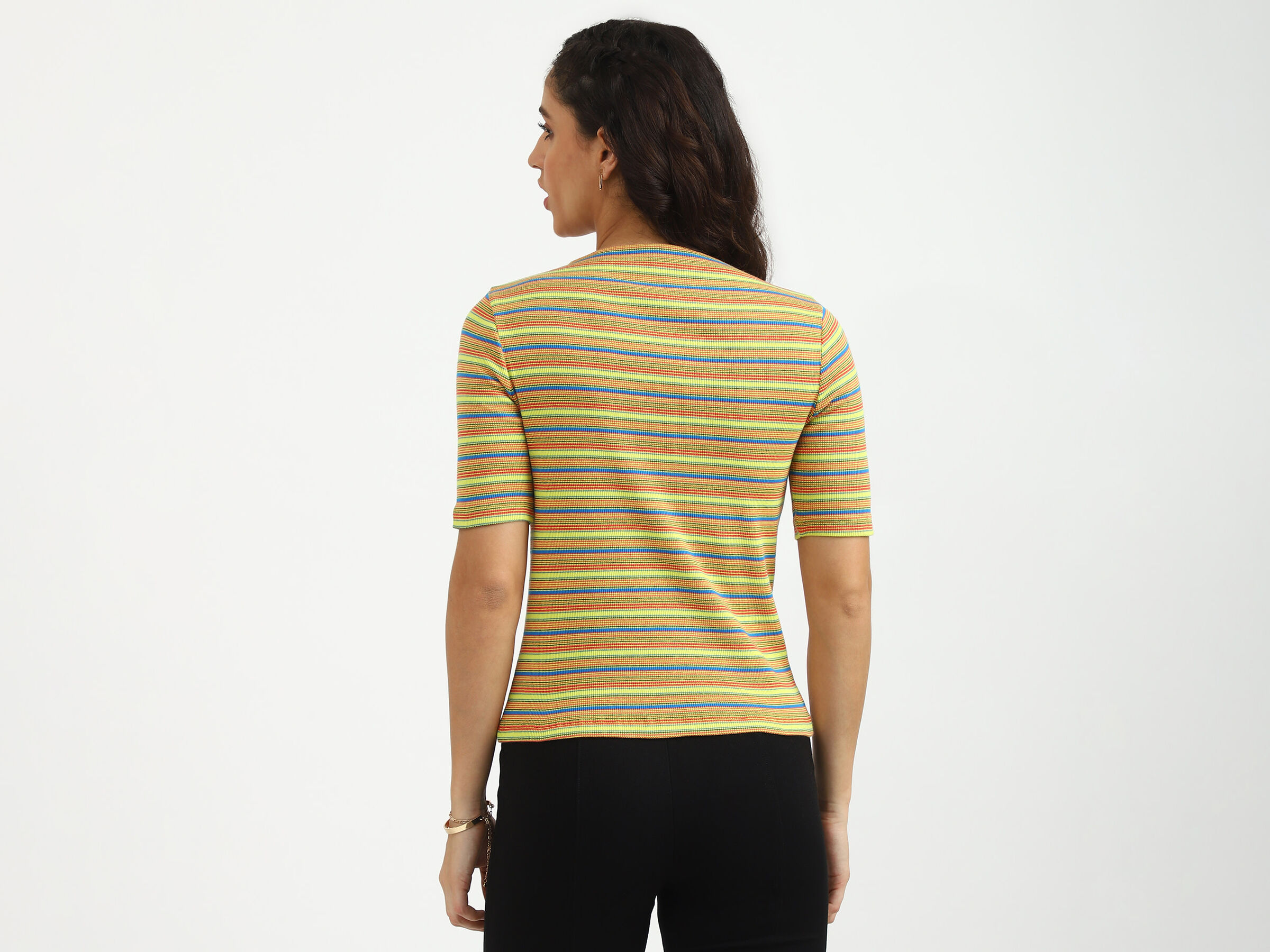 3/4TH SLV MULTI COLOUR YD TOP image number 2