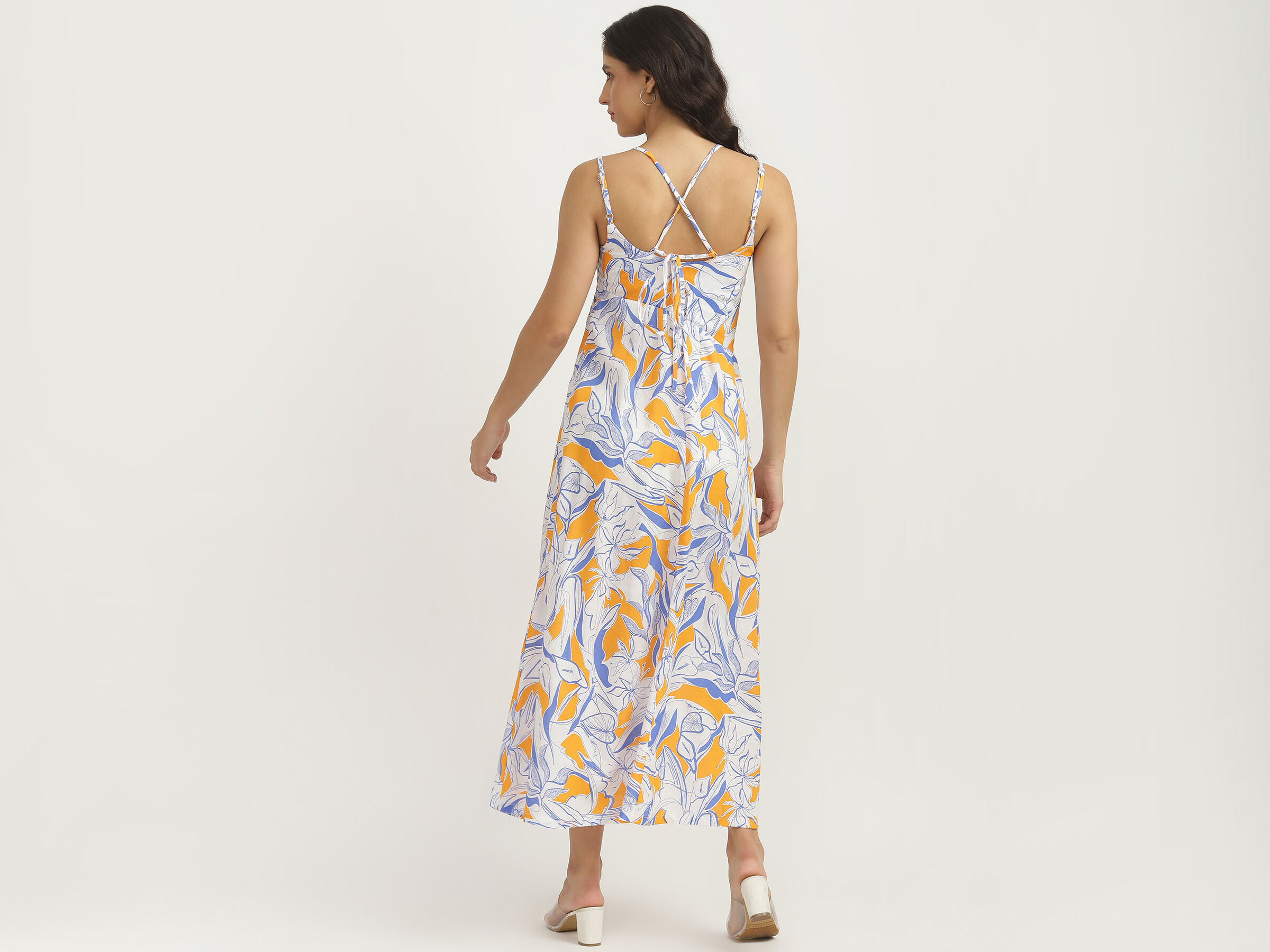 Noodle Strap Maxi DreShort Sleeve With AShort Sleeve ymetrica image number 2