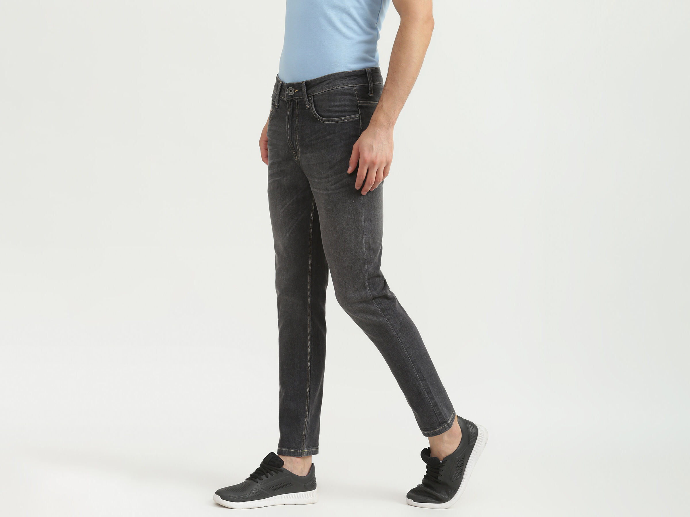 Low Crotch Fit Grey Jeans image number 1