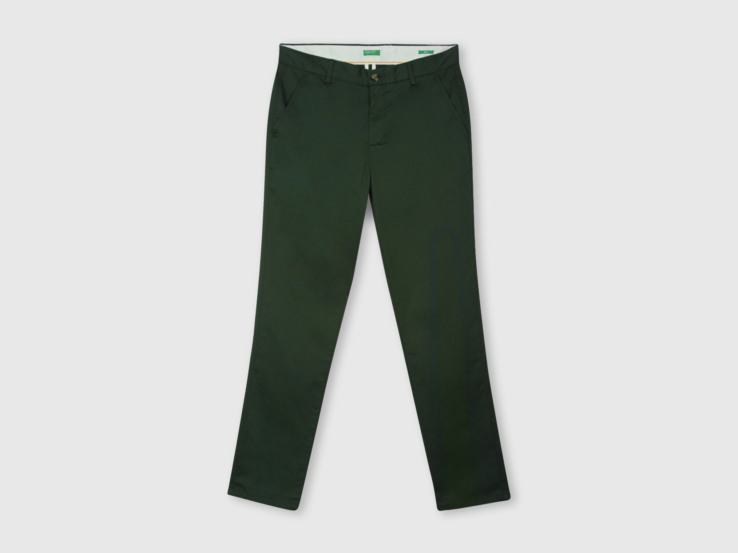 Slim fit satin trousers with stretch image number 6