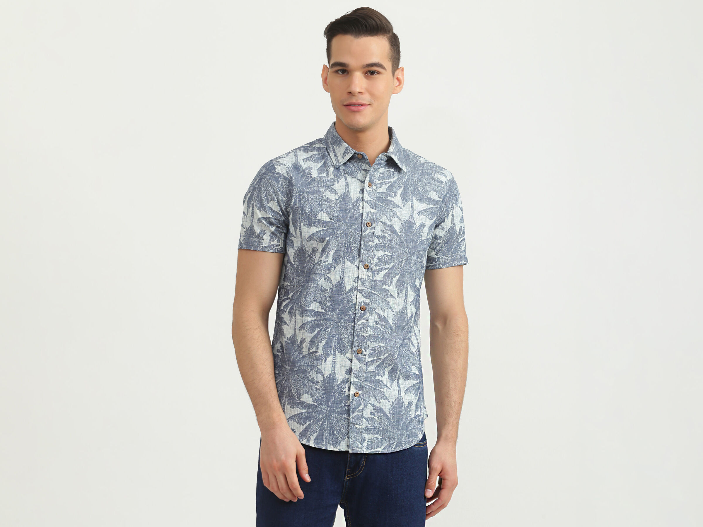 Half Sleeves Palm Print Shirt image number 0