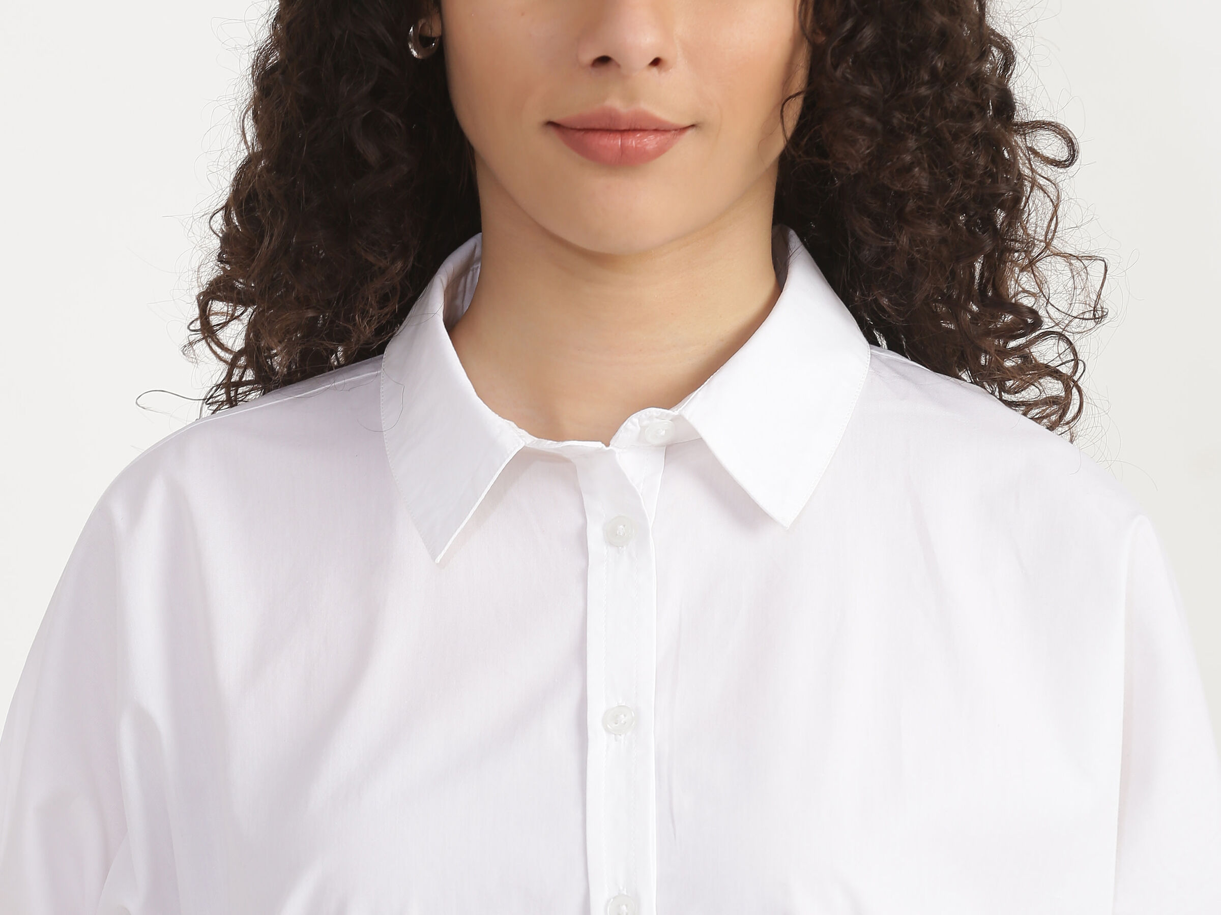 Short Sleeve Blouson Sleeve Button Down Shirt Top image number 4