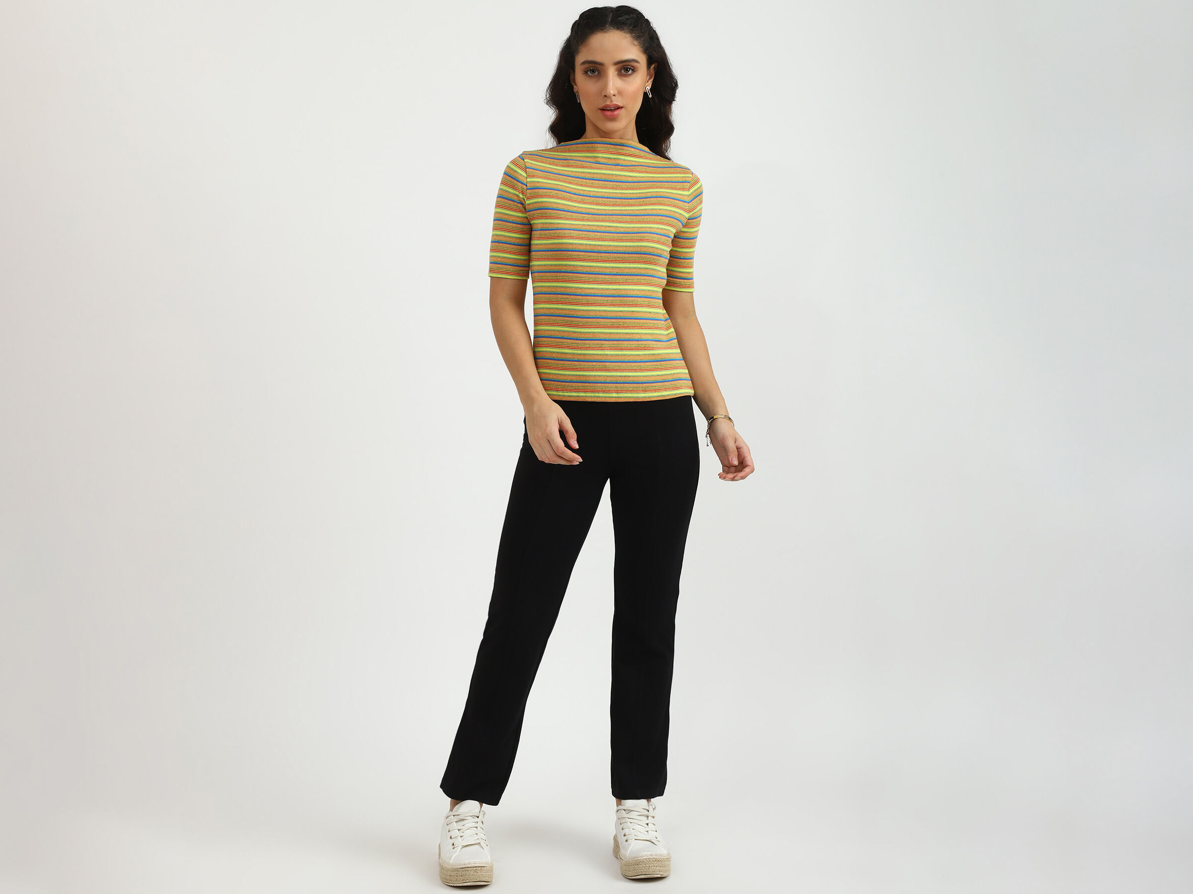 3/4TH SLV MULTI COLOUR YD TOP image number 3