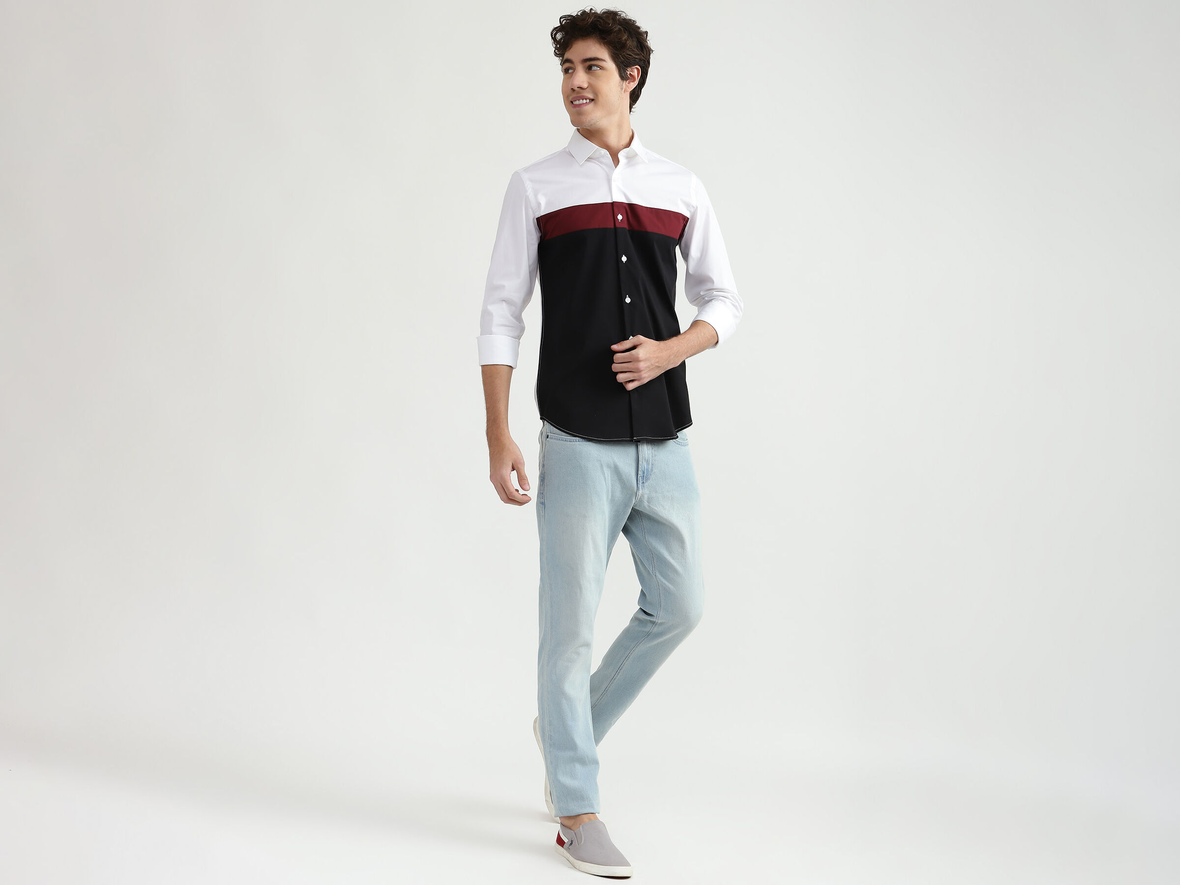 Full Sleeves Overall Colourblock Shirt image number 3