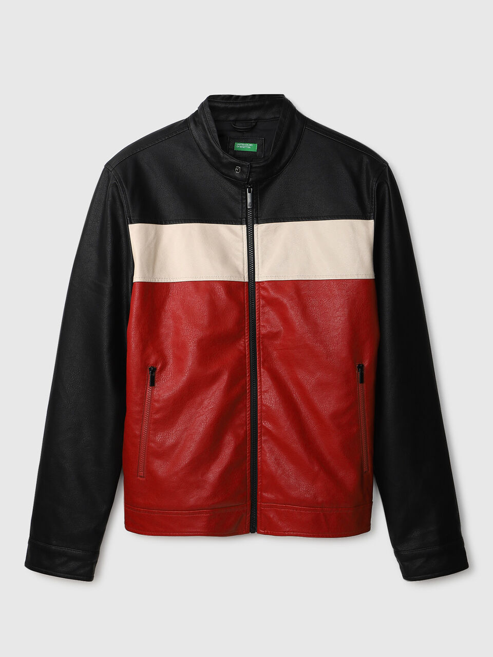 PU COLOR BLOCK JACKET image number 1
