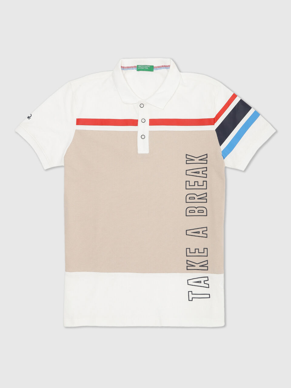 Short Sleeve Color Blocked Pique Polo image number 1