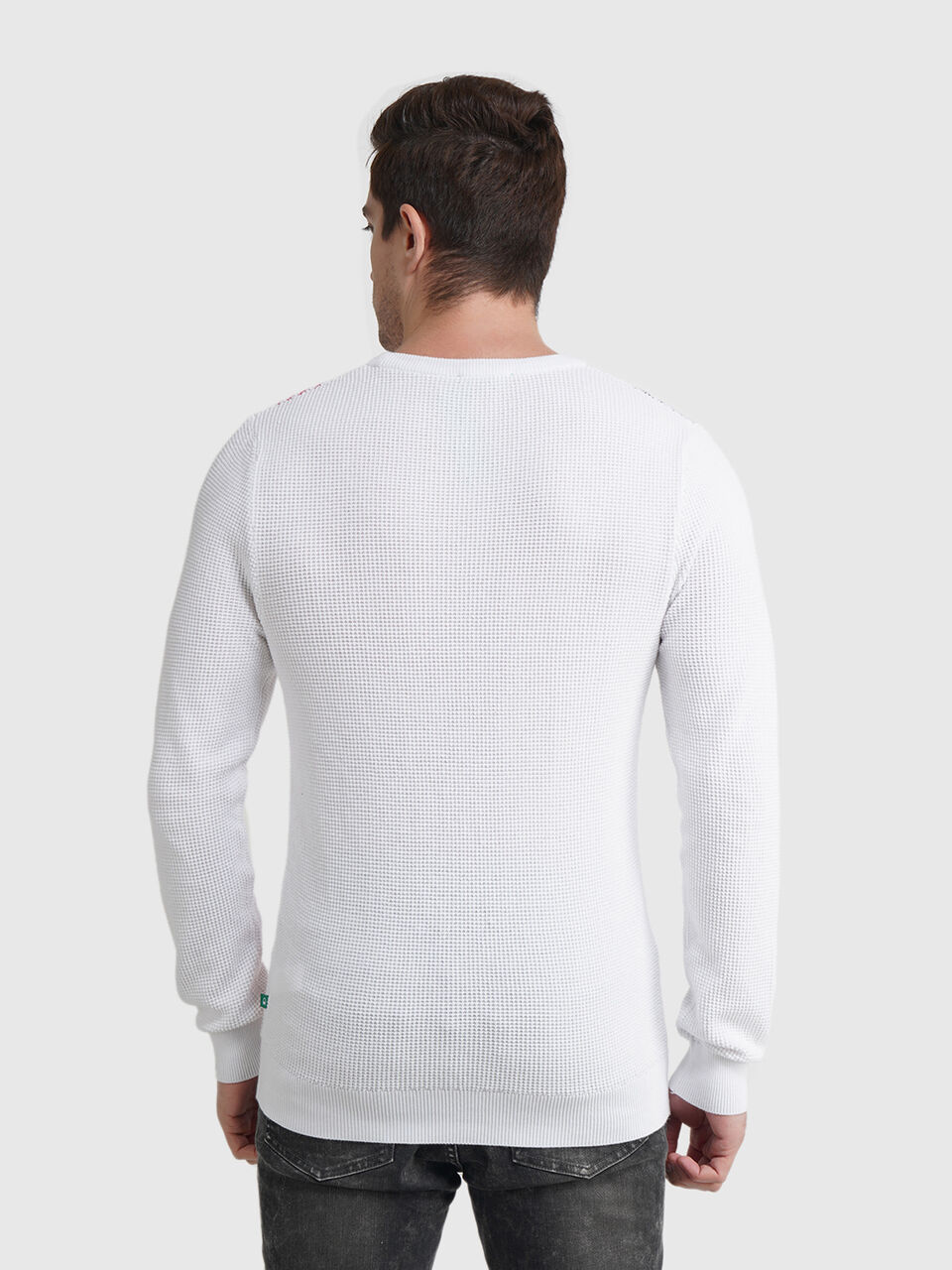 Vertical Striped Plating Sweater image number null