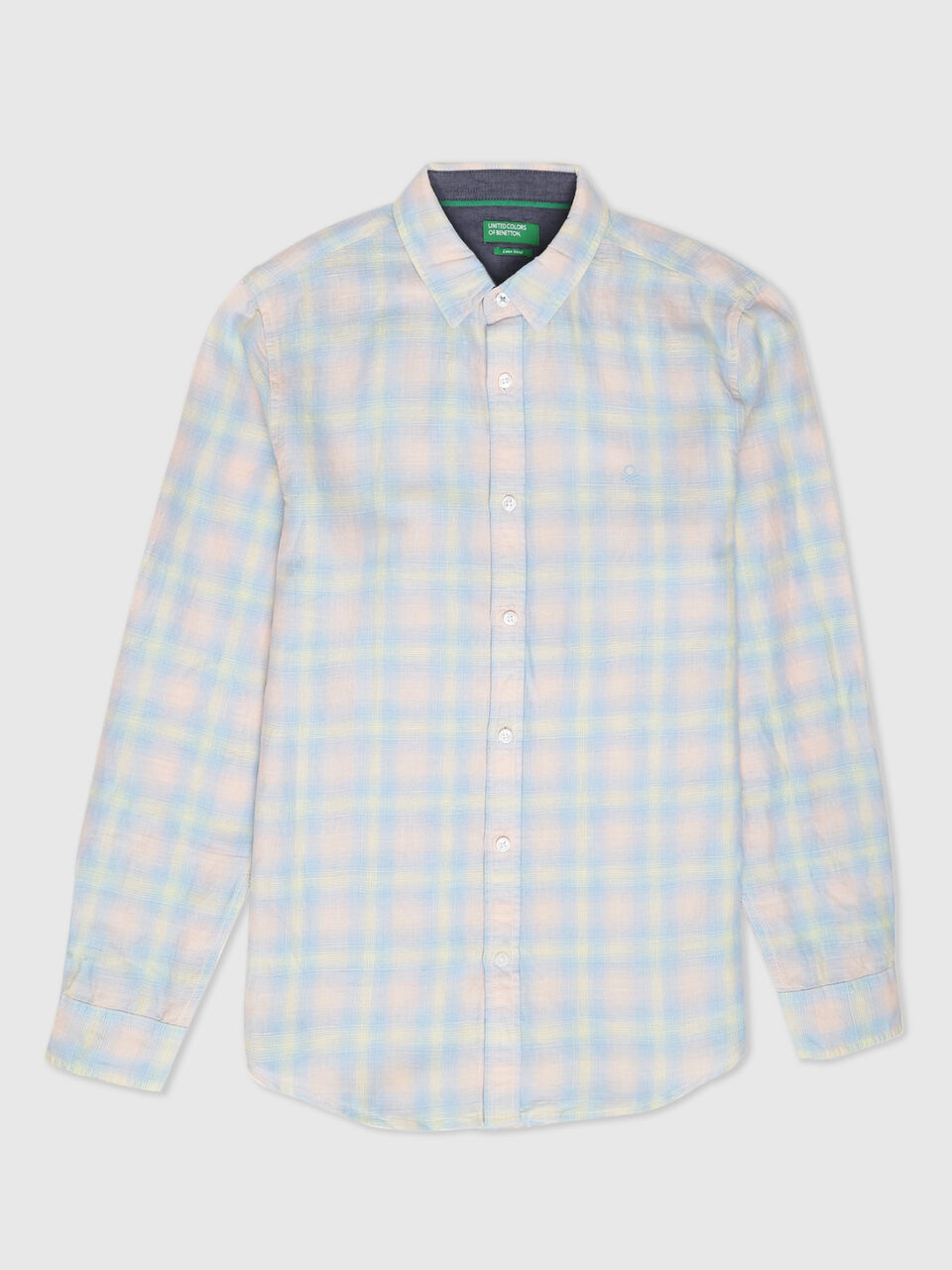 Full Sleeves Cotton Linen Pastel Check Shirt image number 1