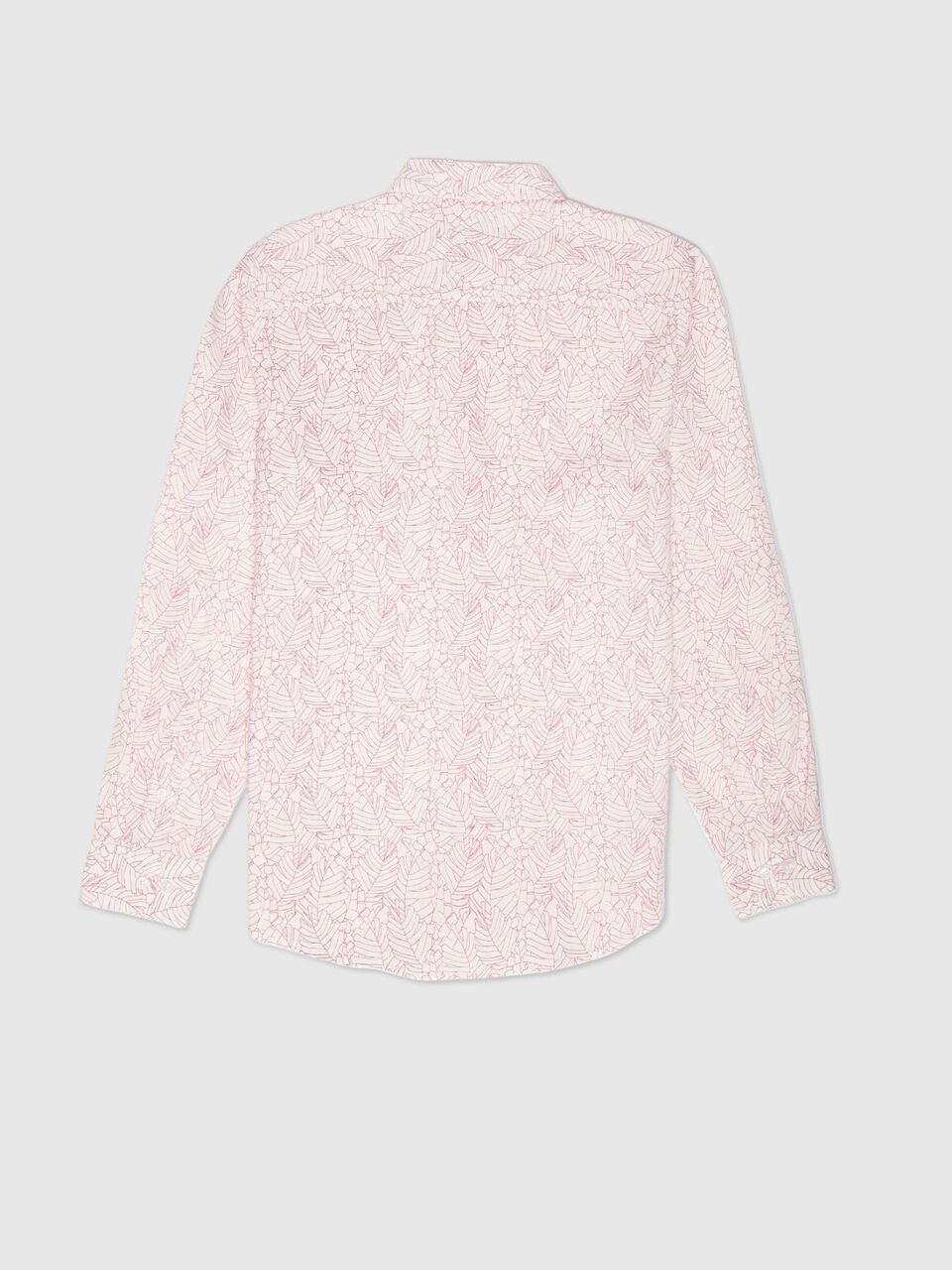 Full Sleeves Cotton Linen Leaf Print Shirt image number 2