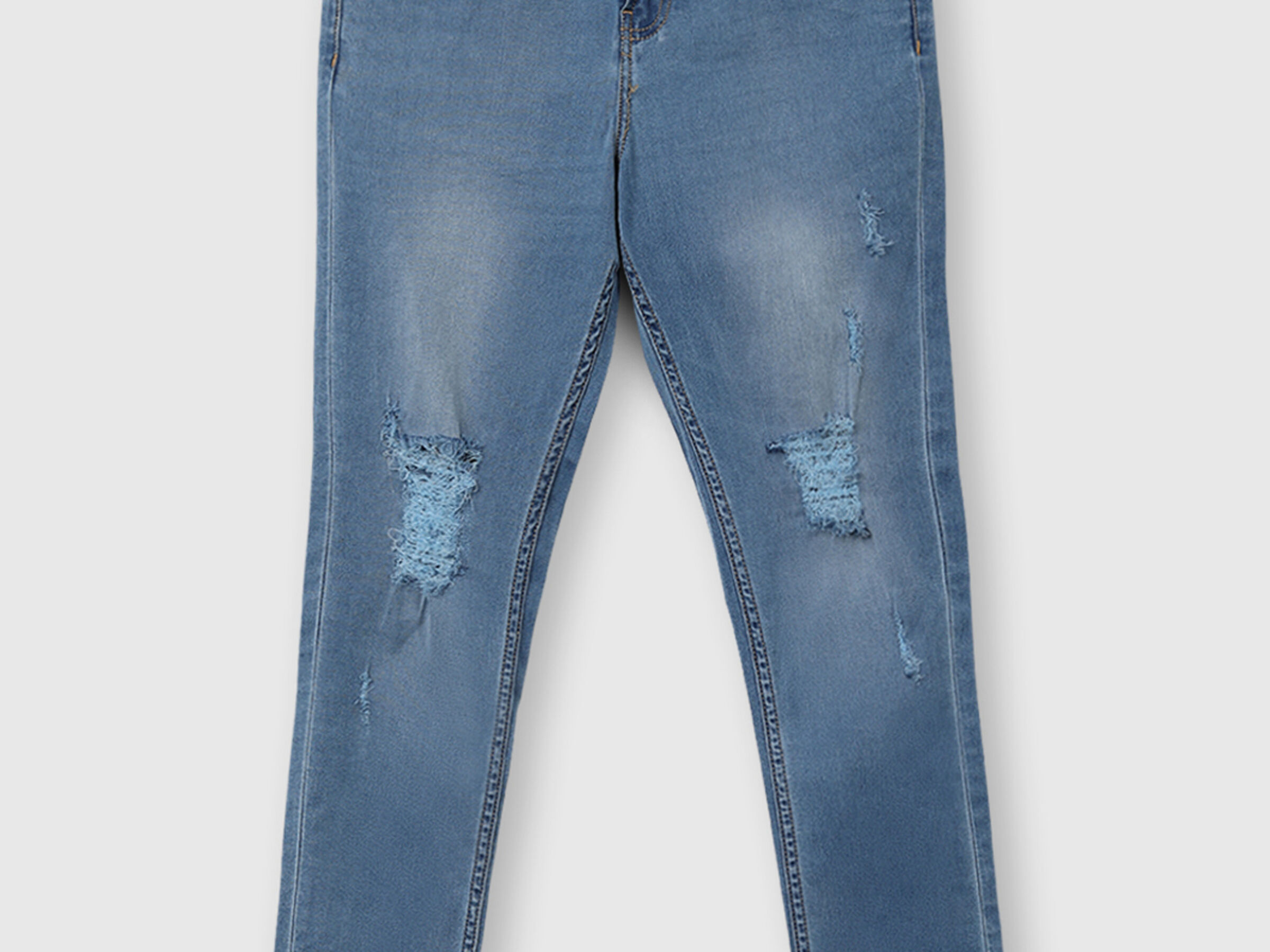 Cotton Ankle Length Denim with Distress image number 5