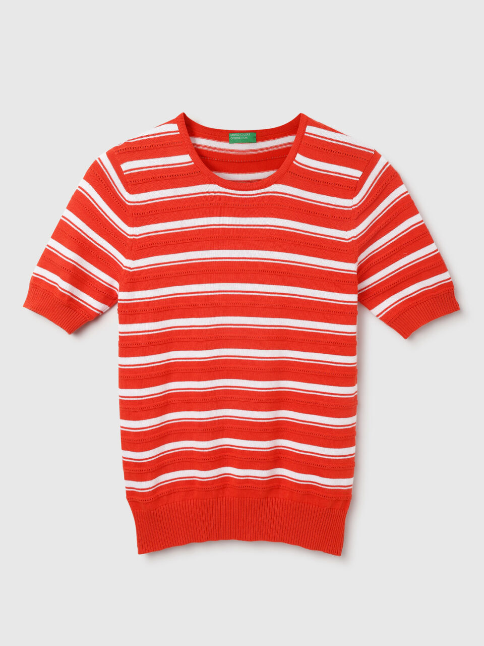 S/SLV POINTELLE STRIPER TRICOT image number 1