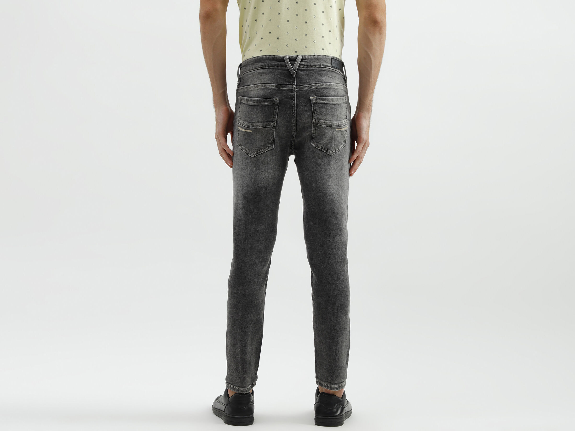 Low Crotch Faded Grey High Stretch Jeans image number 2