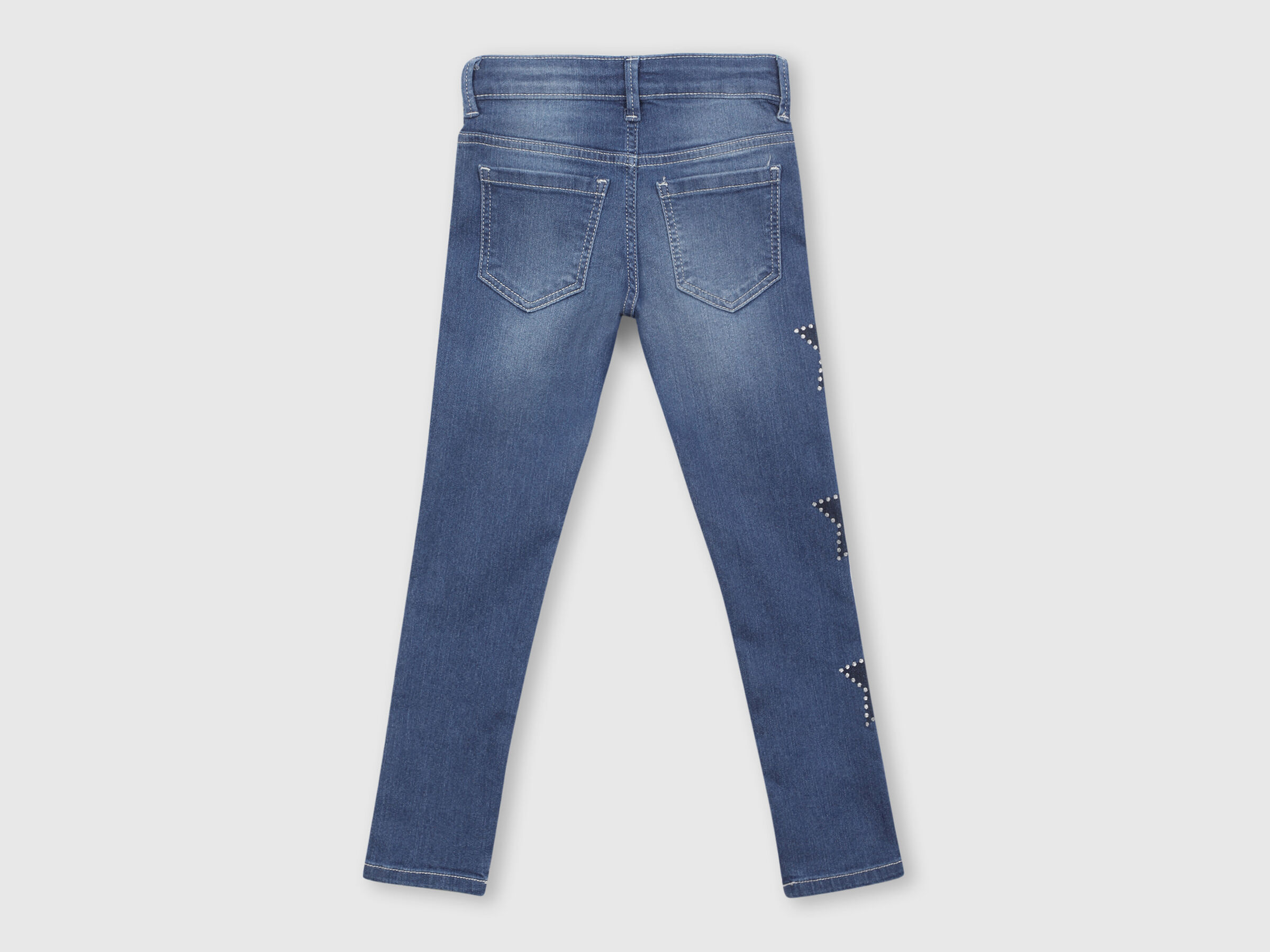 Block denim jeans with glitter image number 1