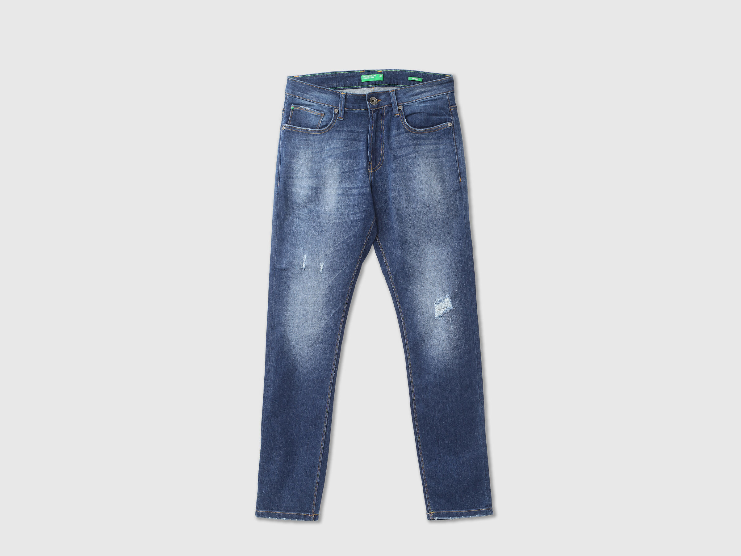 SKINNY FIT FADED BLUE BOOMERANG JEANS image number 6